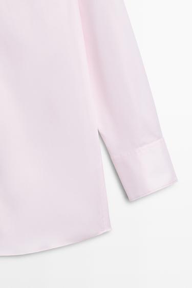 Long 100% cotton poplin shirt — PINK 7