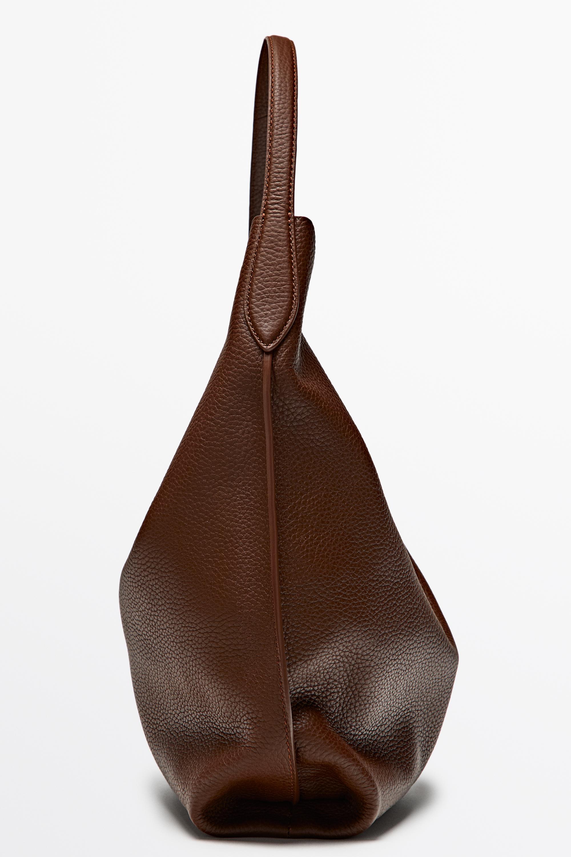 Medium nappa leather shoulder bag — BURGUNDY