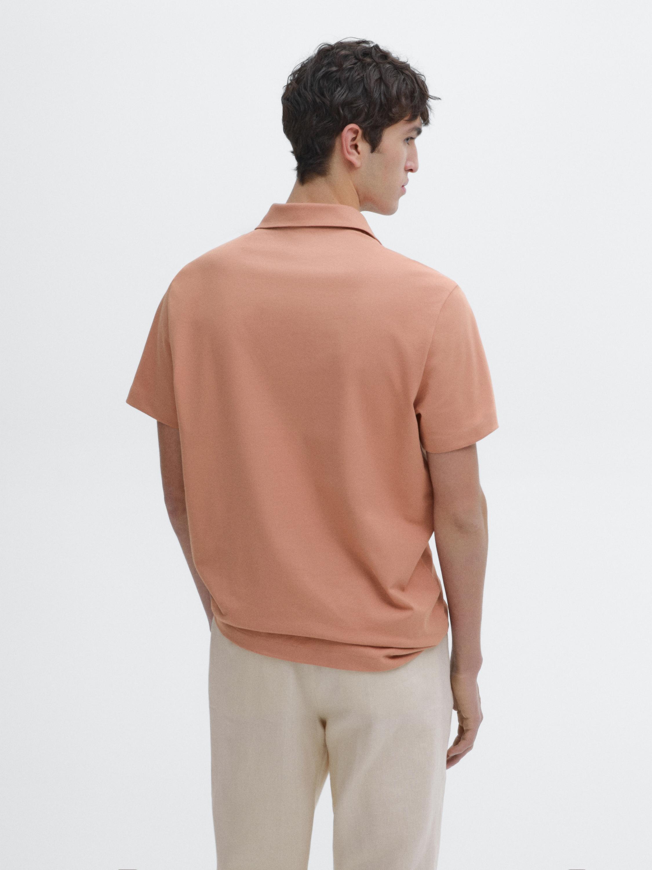 Cotton blend short sleeve polo shirt