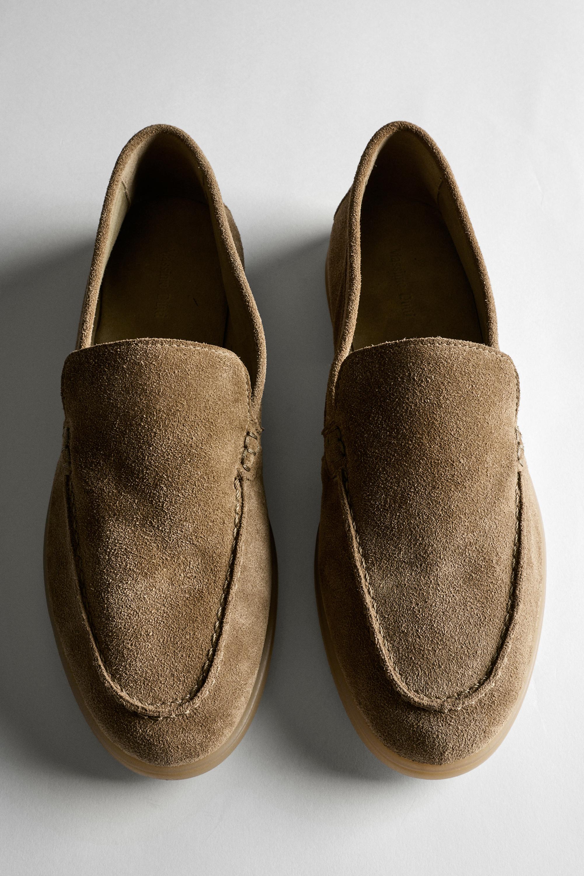 Split leather loafers — MINK
