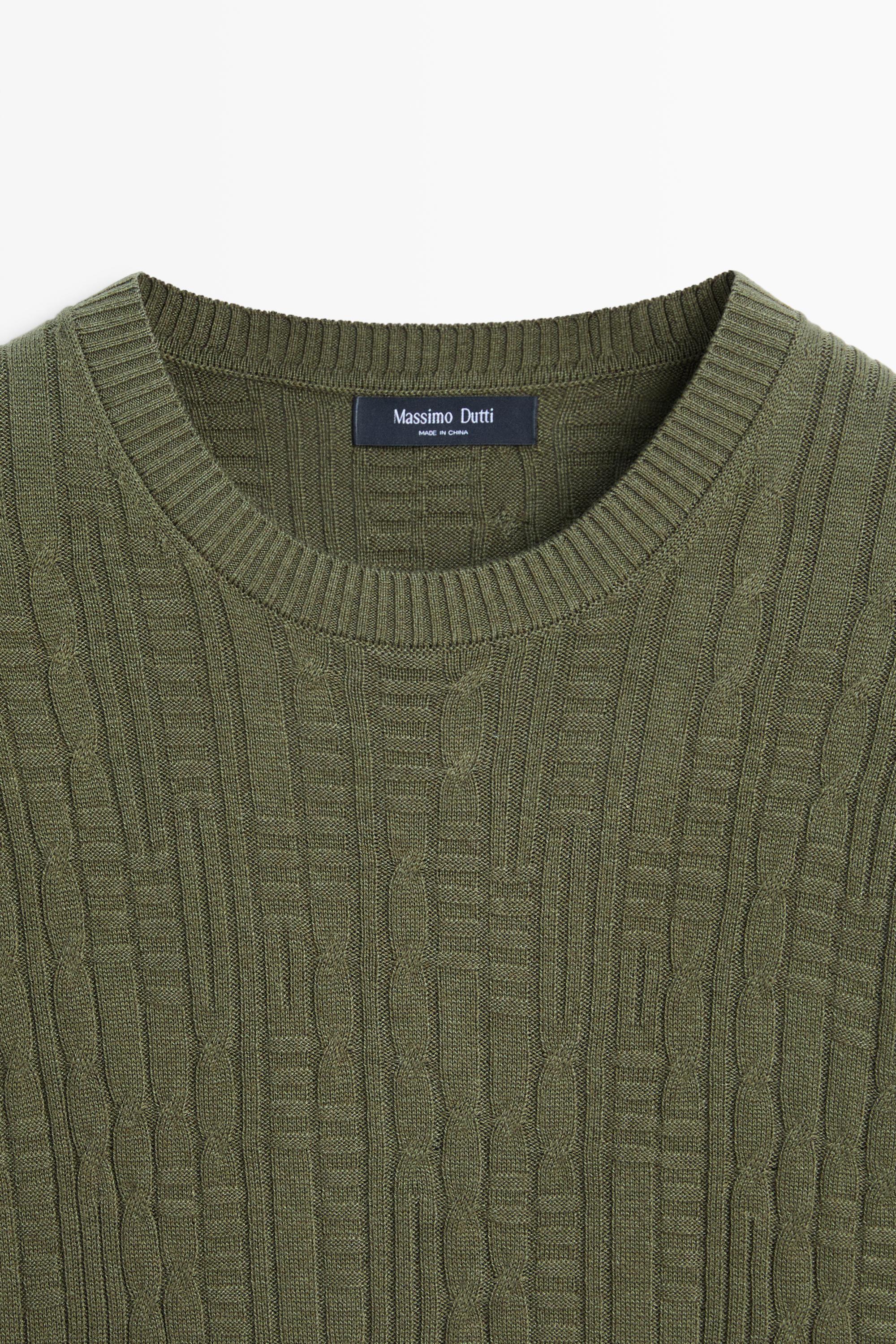 Cotton blend knit sweater — Green