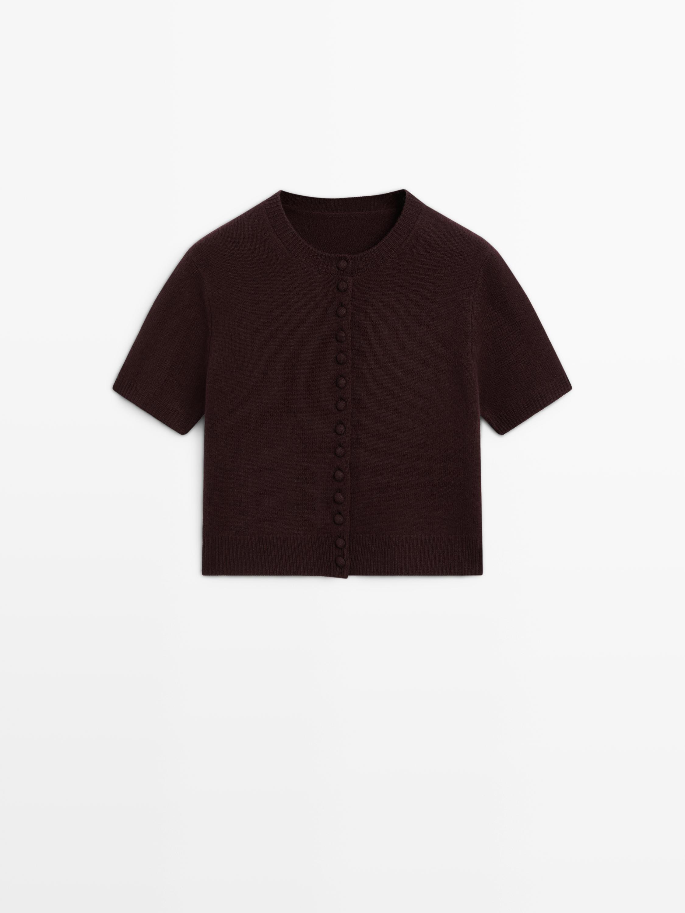 Short sleeve knit cardigan
