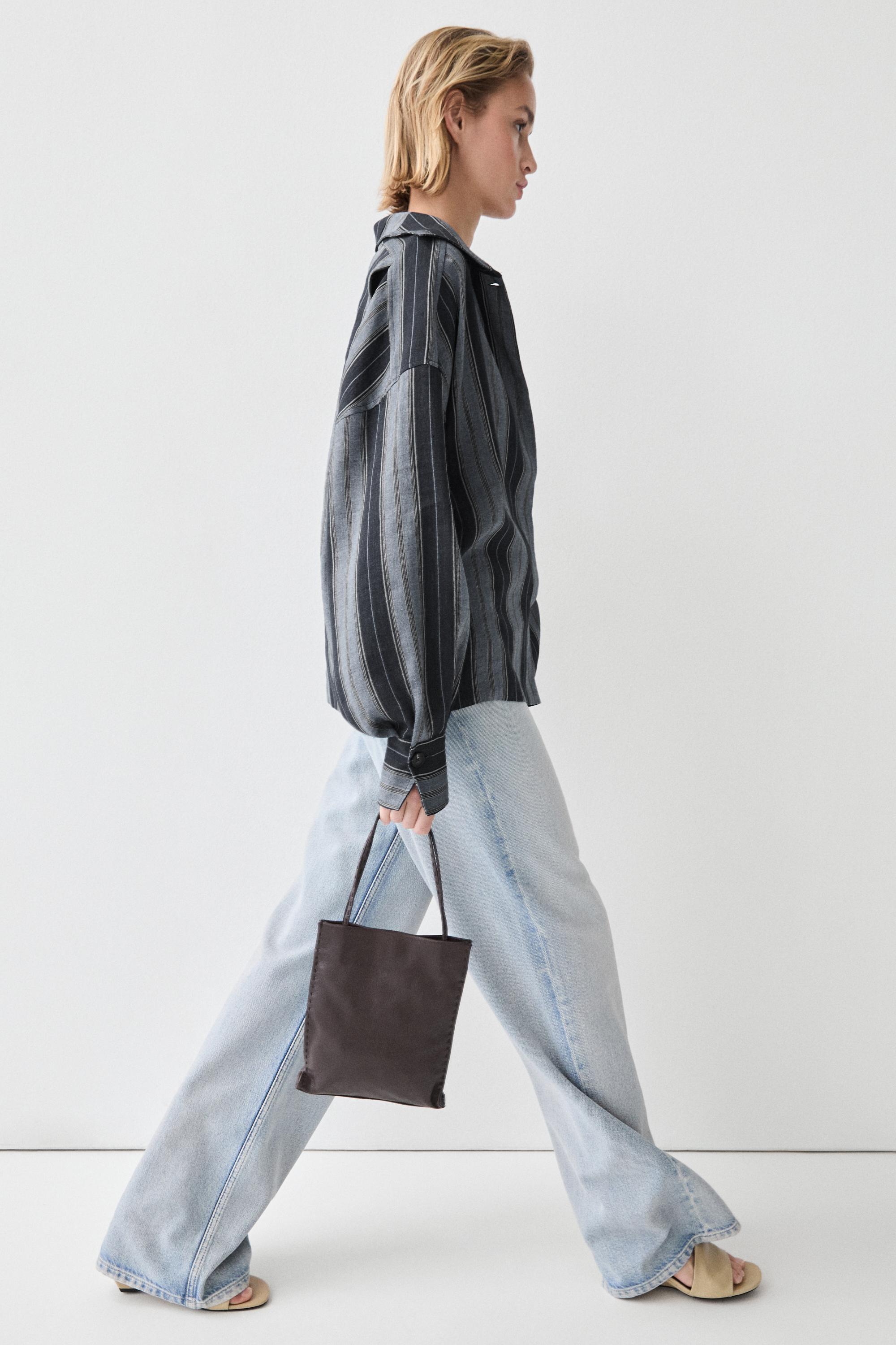 High-waist palazzo jeans — Light Blue