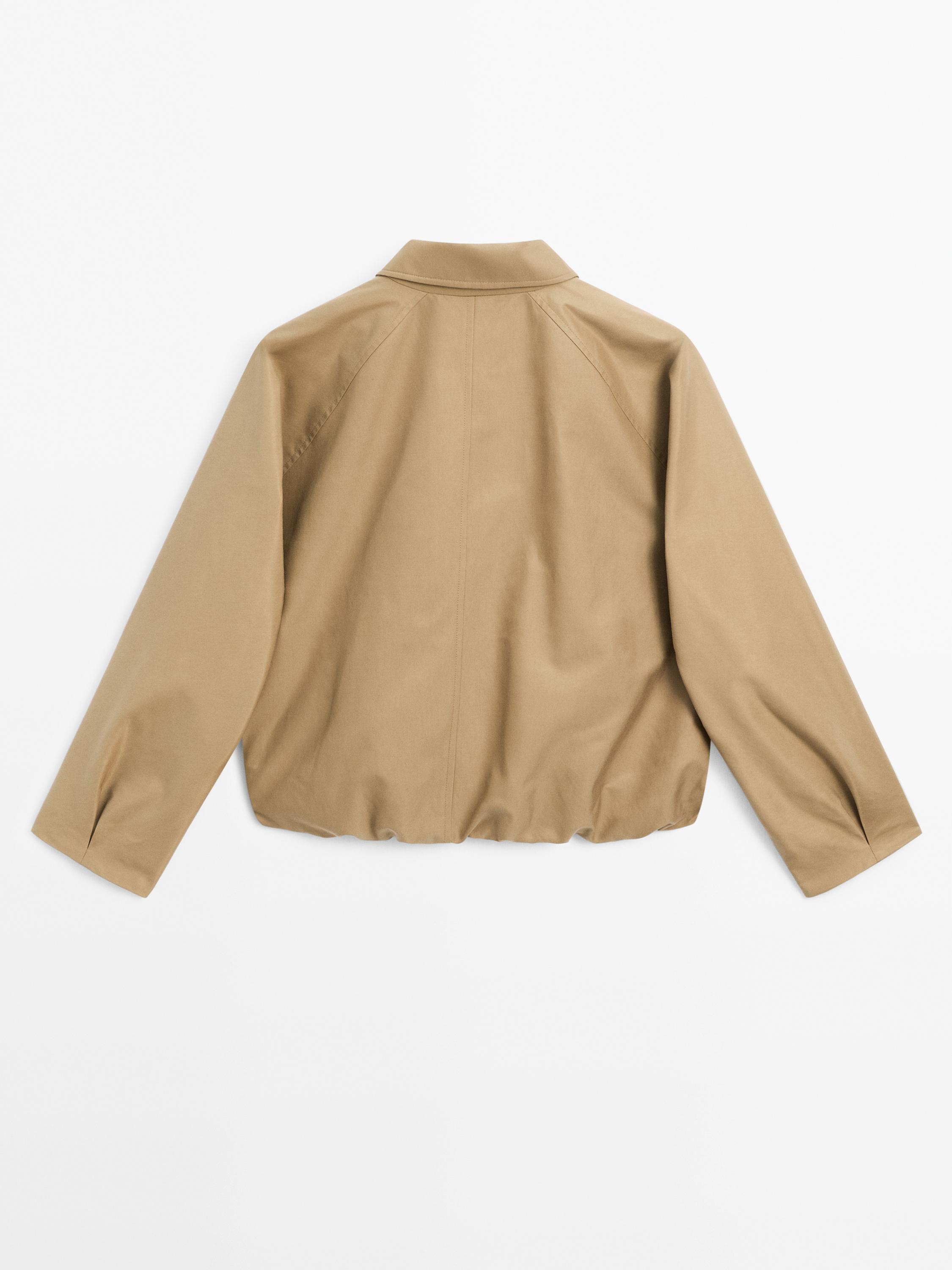 Oversize cotton blend cape jacket
