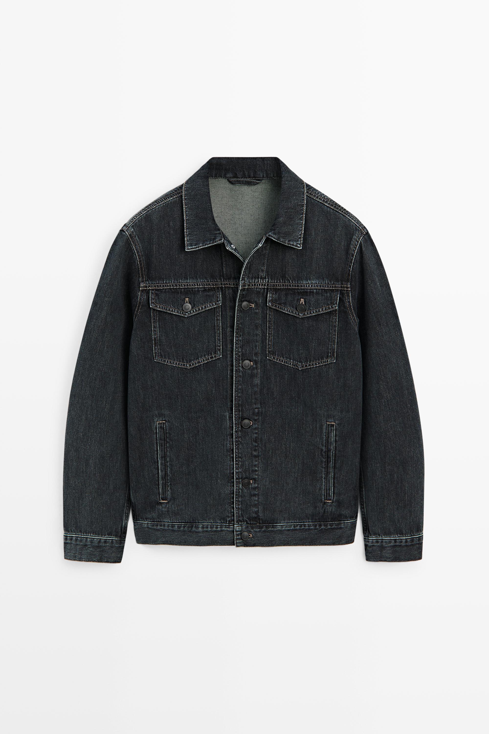 Chaqueta regular fit denim algodón