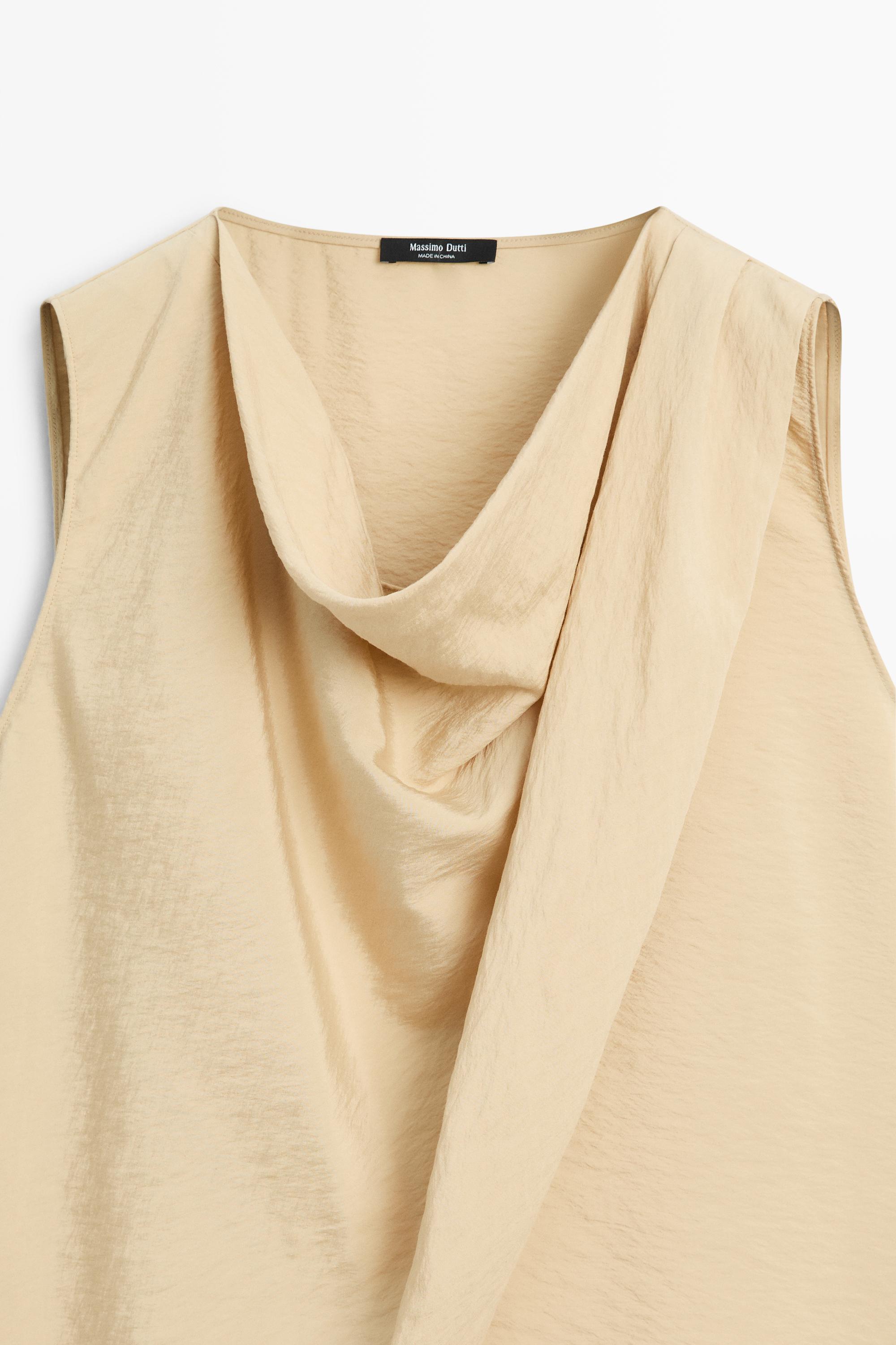 Massimo Dutti Drape detaylı dökümlü üst görsel 3