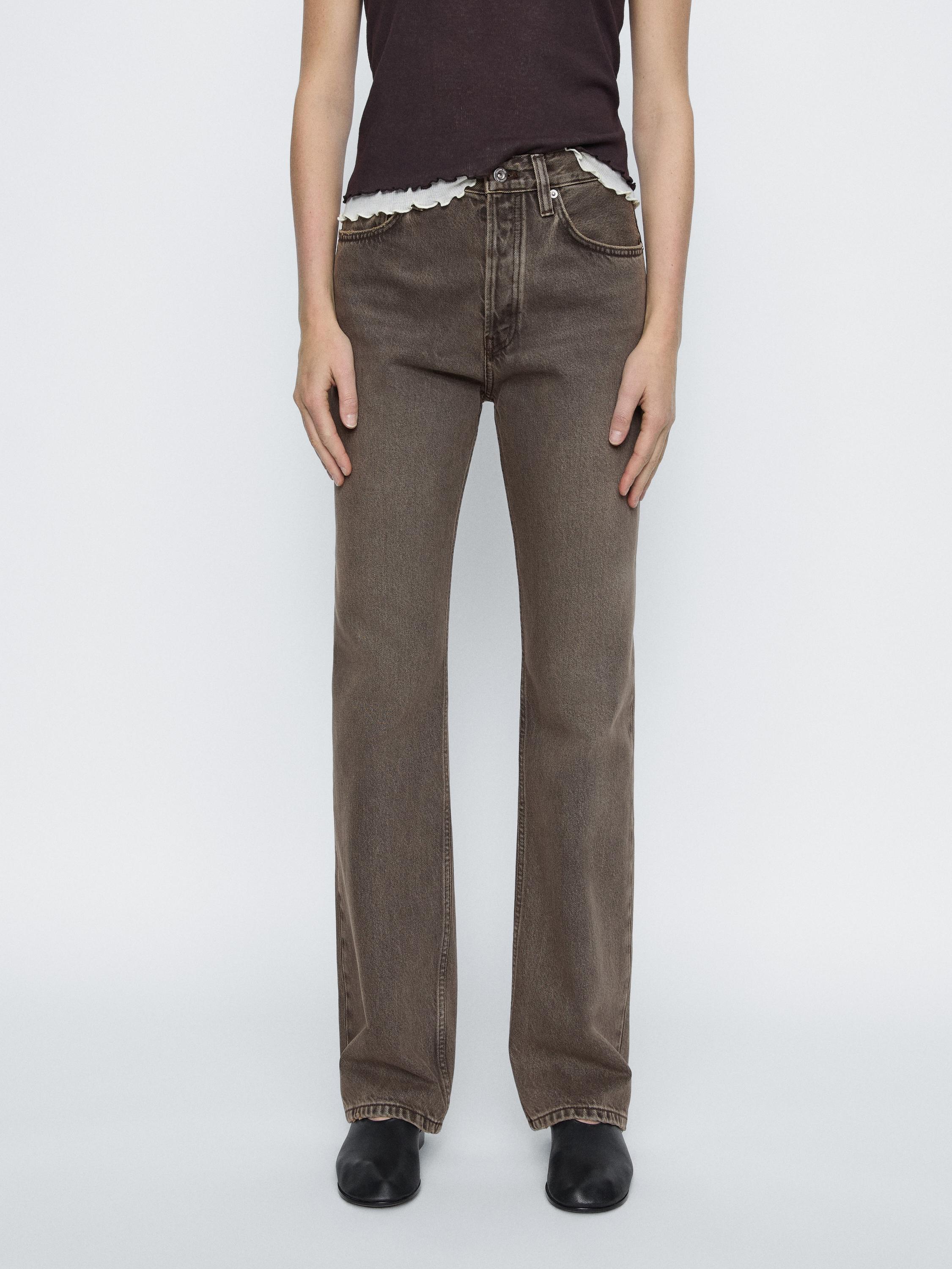 Straight-leg high-waist jeans