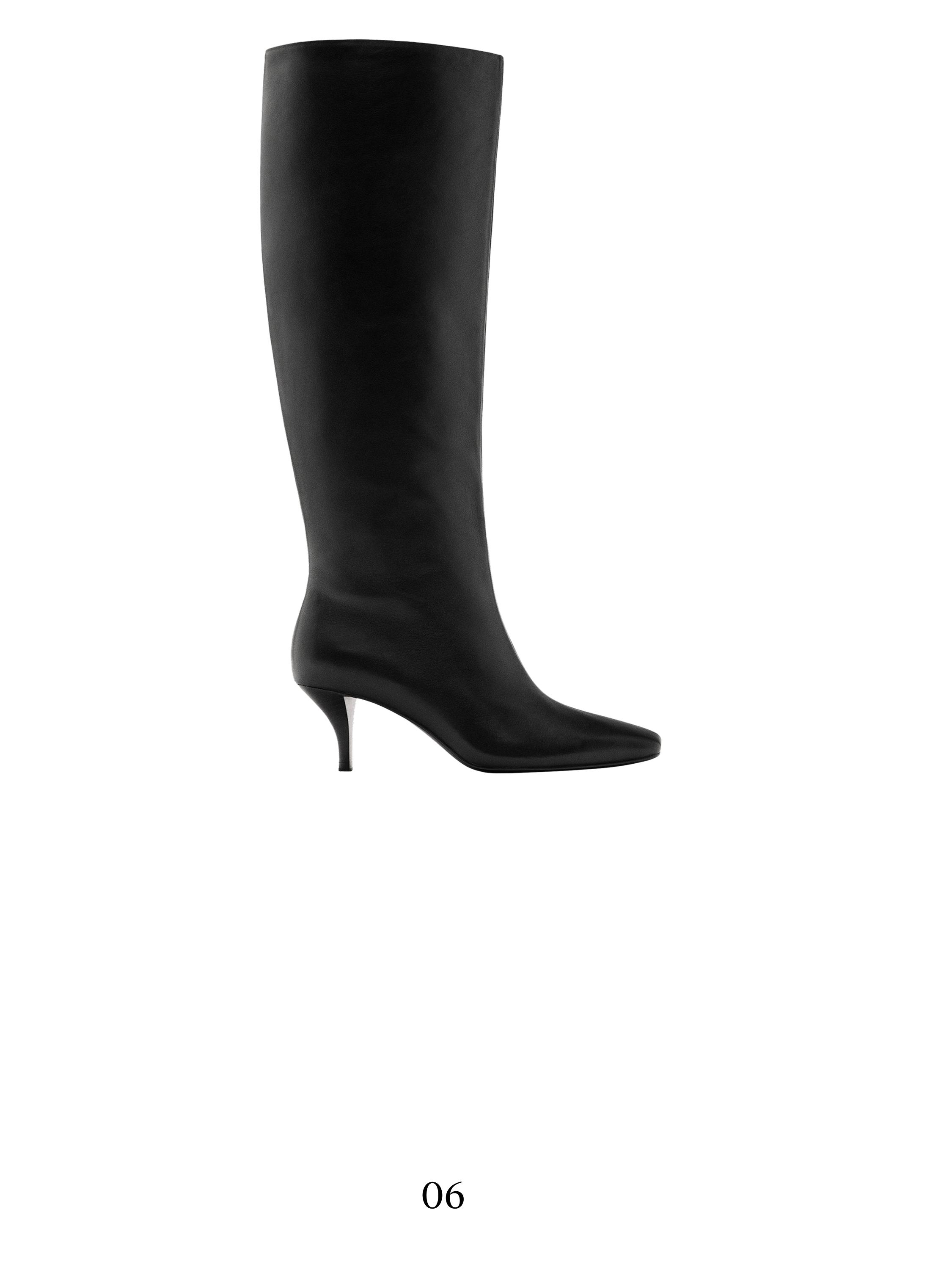 Leather stiletto heel boots