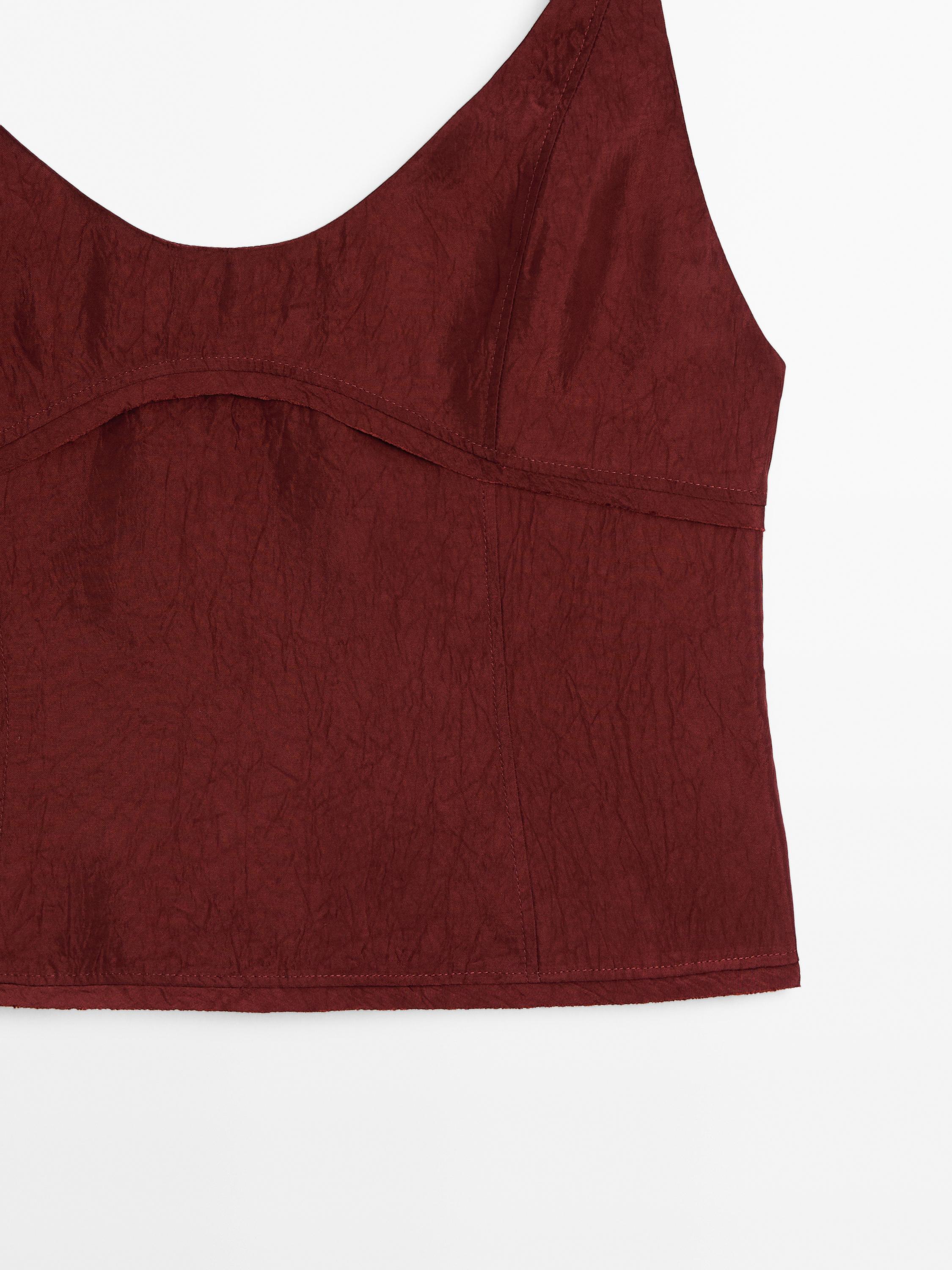 Straps top with stitching detail
