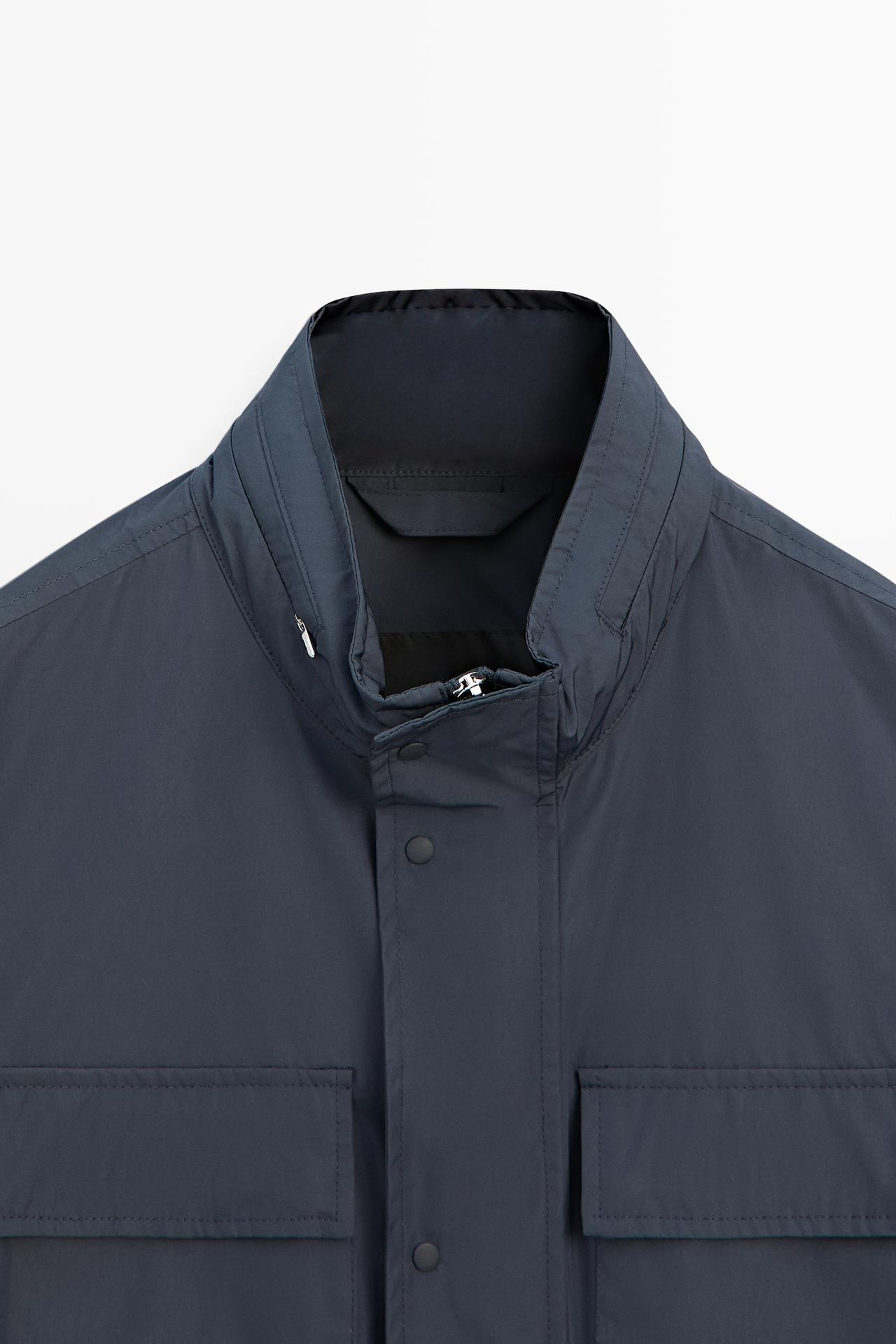 Technical fabric jacket with pocket details — BLUE