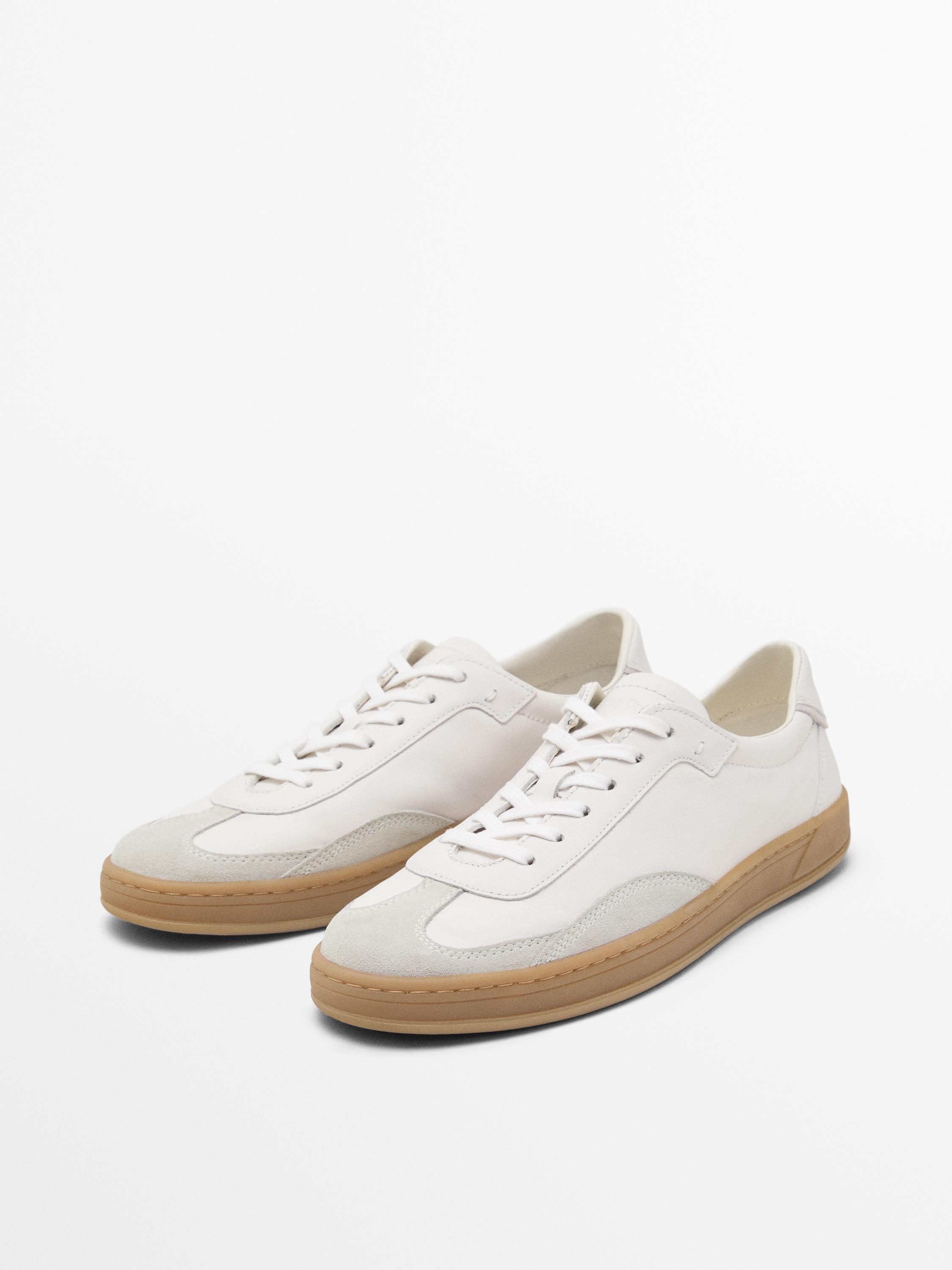 White nappa trainers