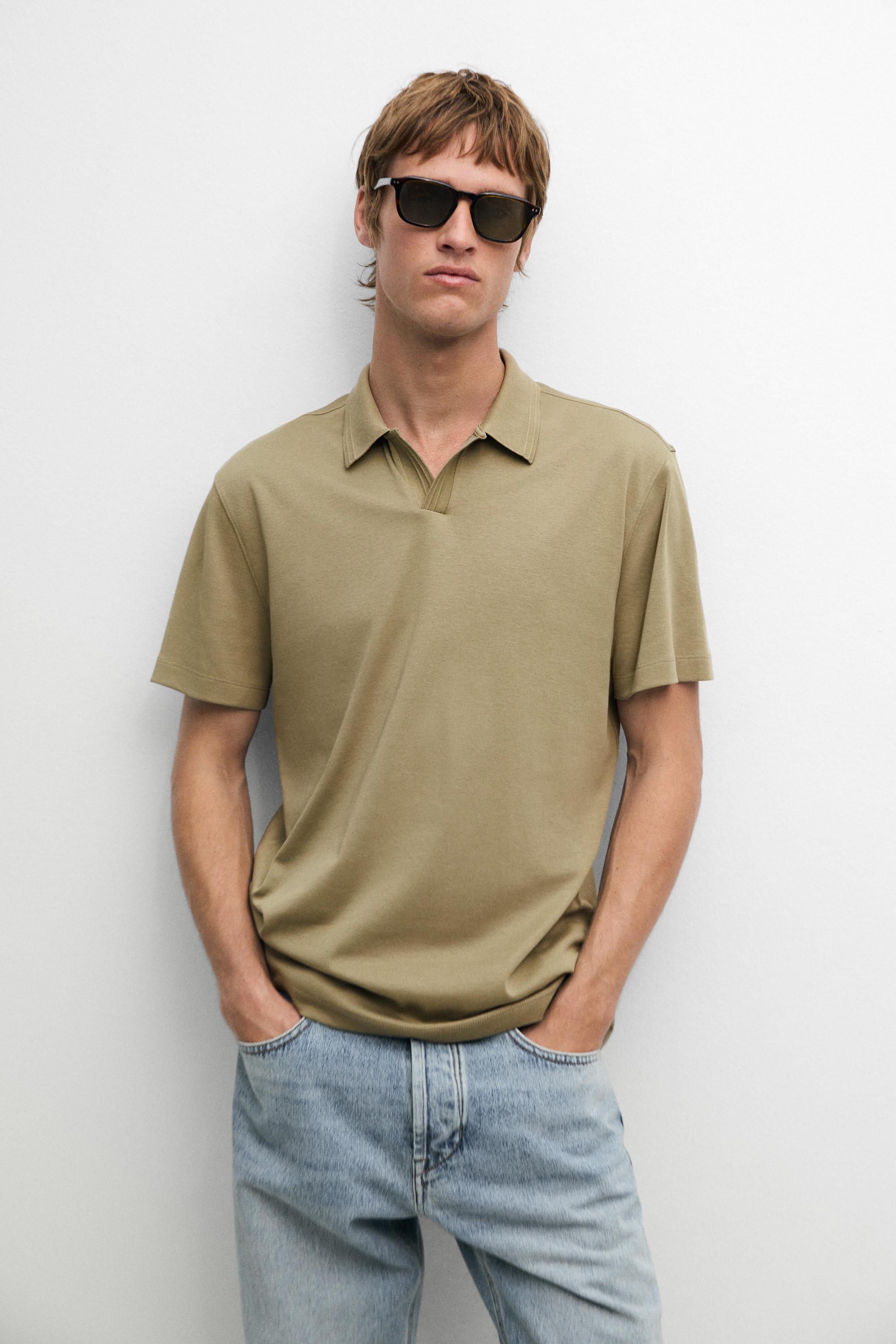 Polo punto cuello pico 100% algodón