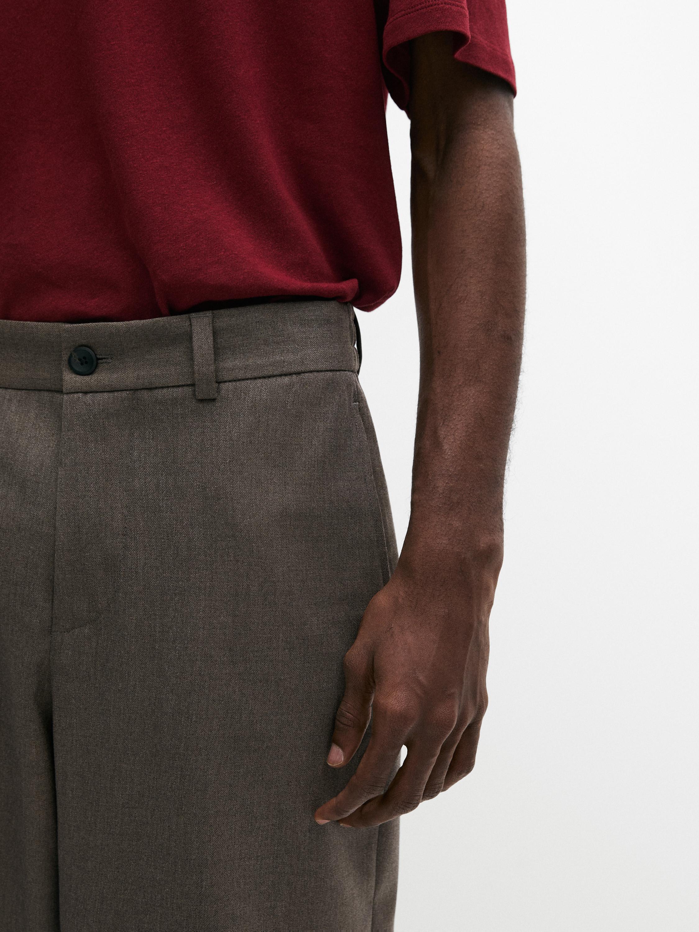 Cool wool blend trousers — MEDIUM ECRU