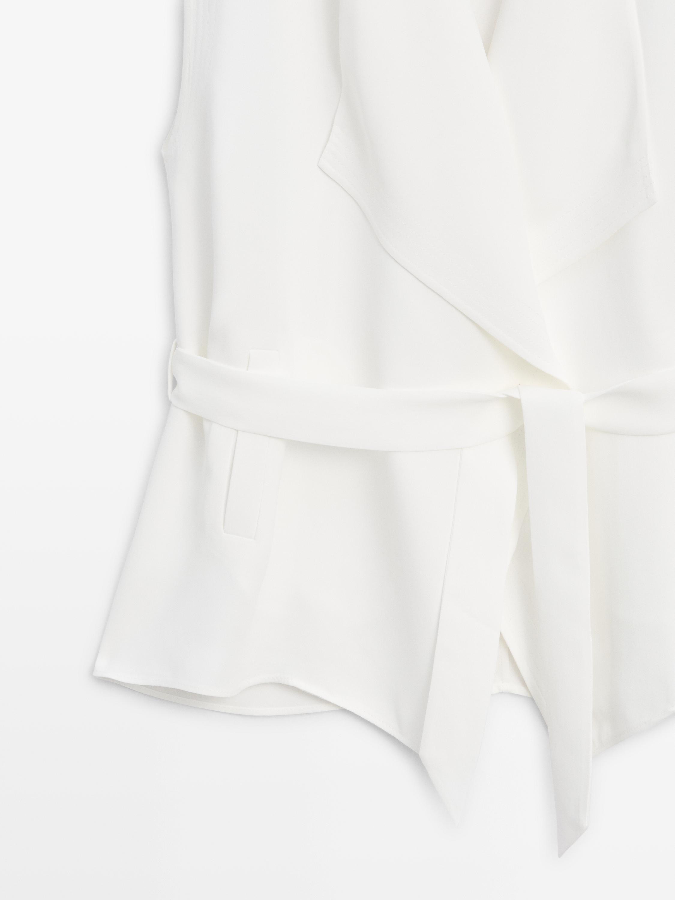 Crepe suit waistcoat — Off white