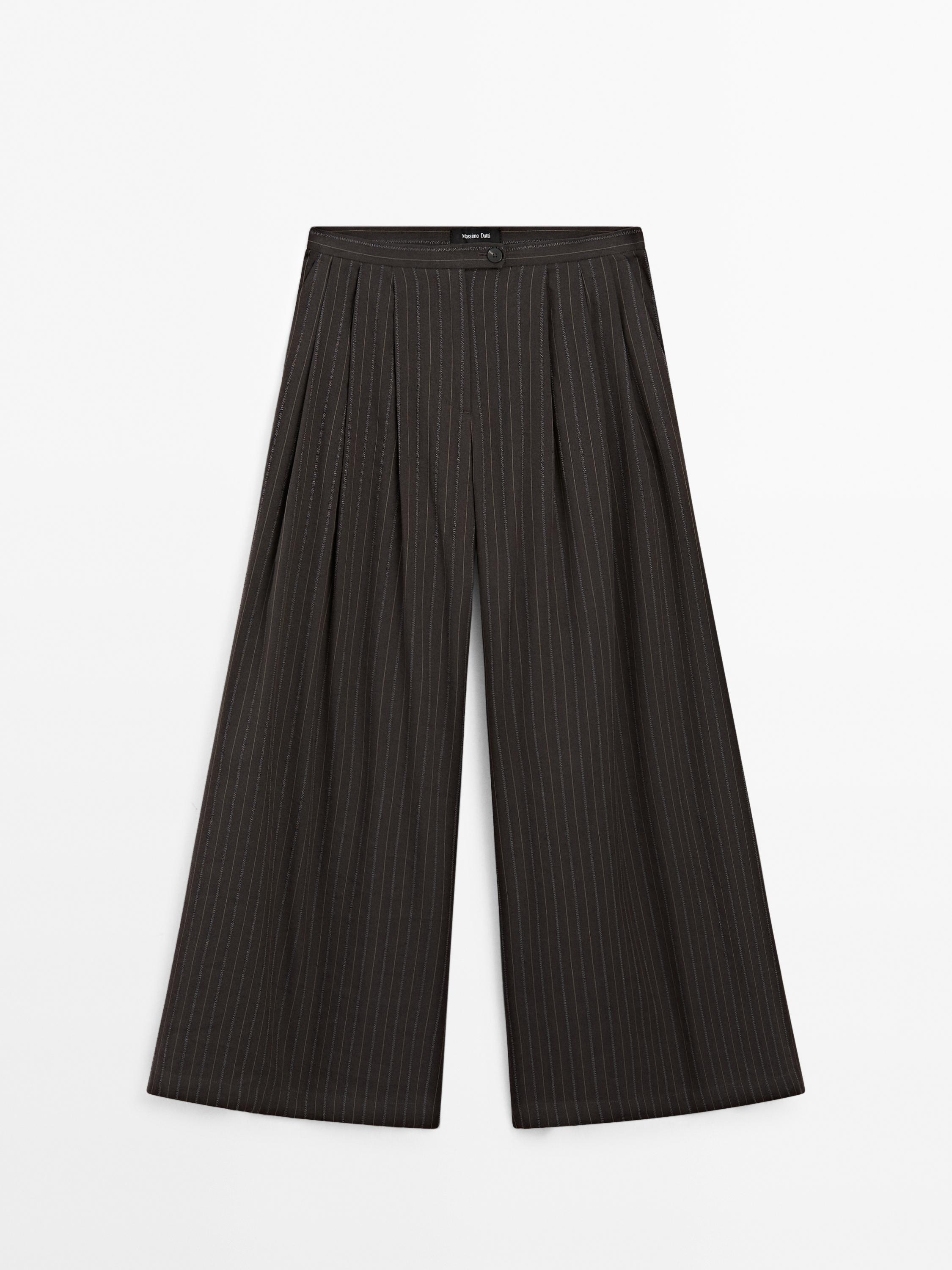 Wide-leg trousers with triple dart detail