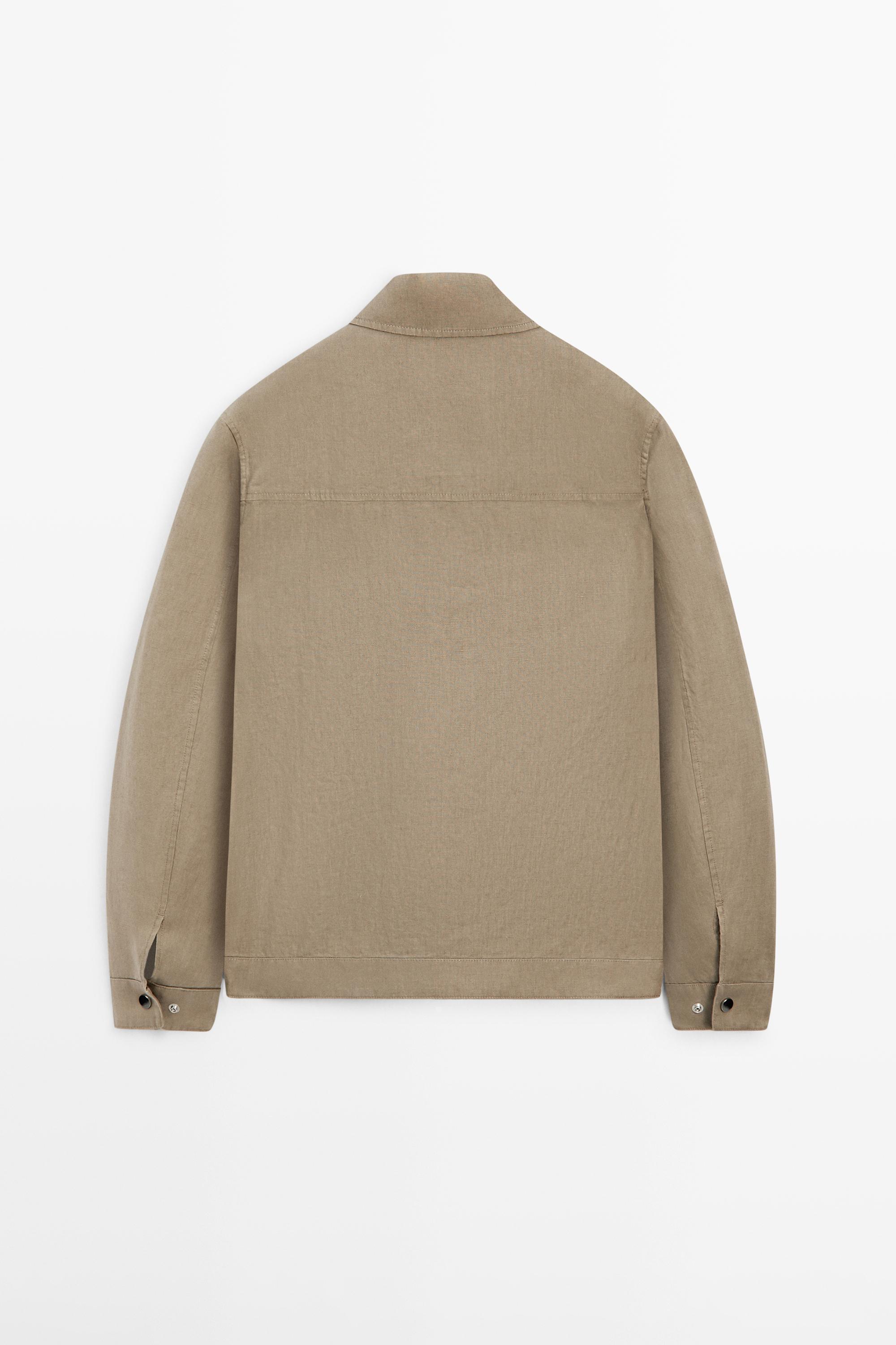 Cropped 100% linen jacket — OCHRE