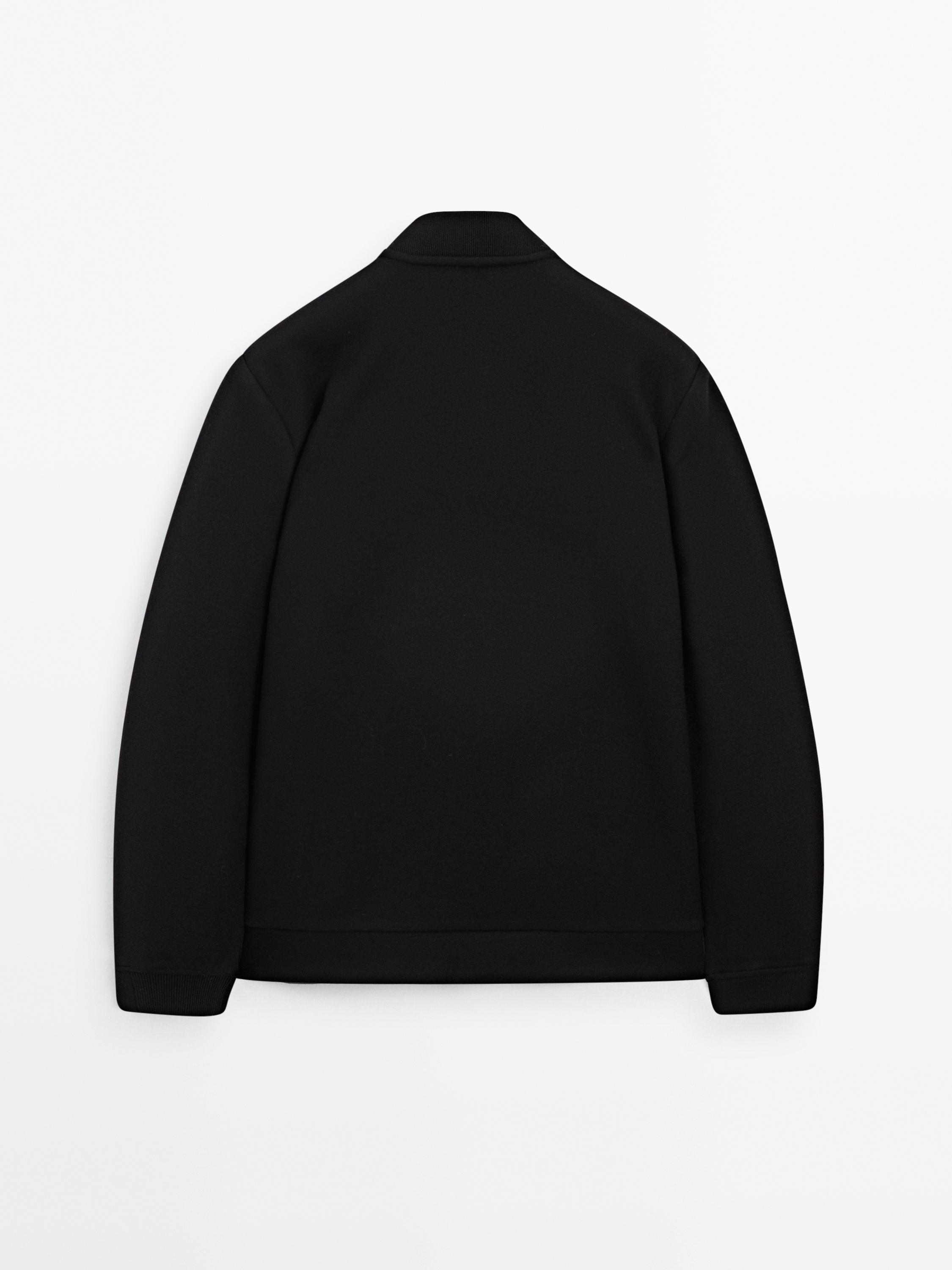 Double wool blend bomber jacket