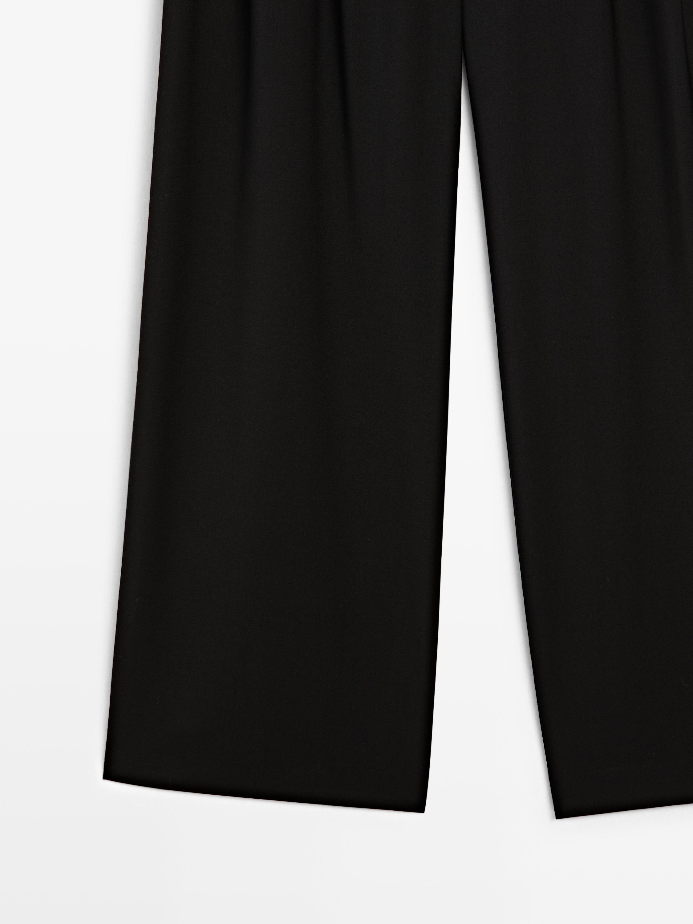 Wide-leg trousers with darts - STUDIO — BLACK