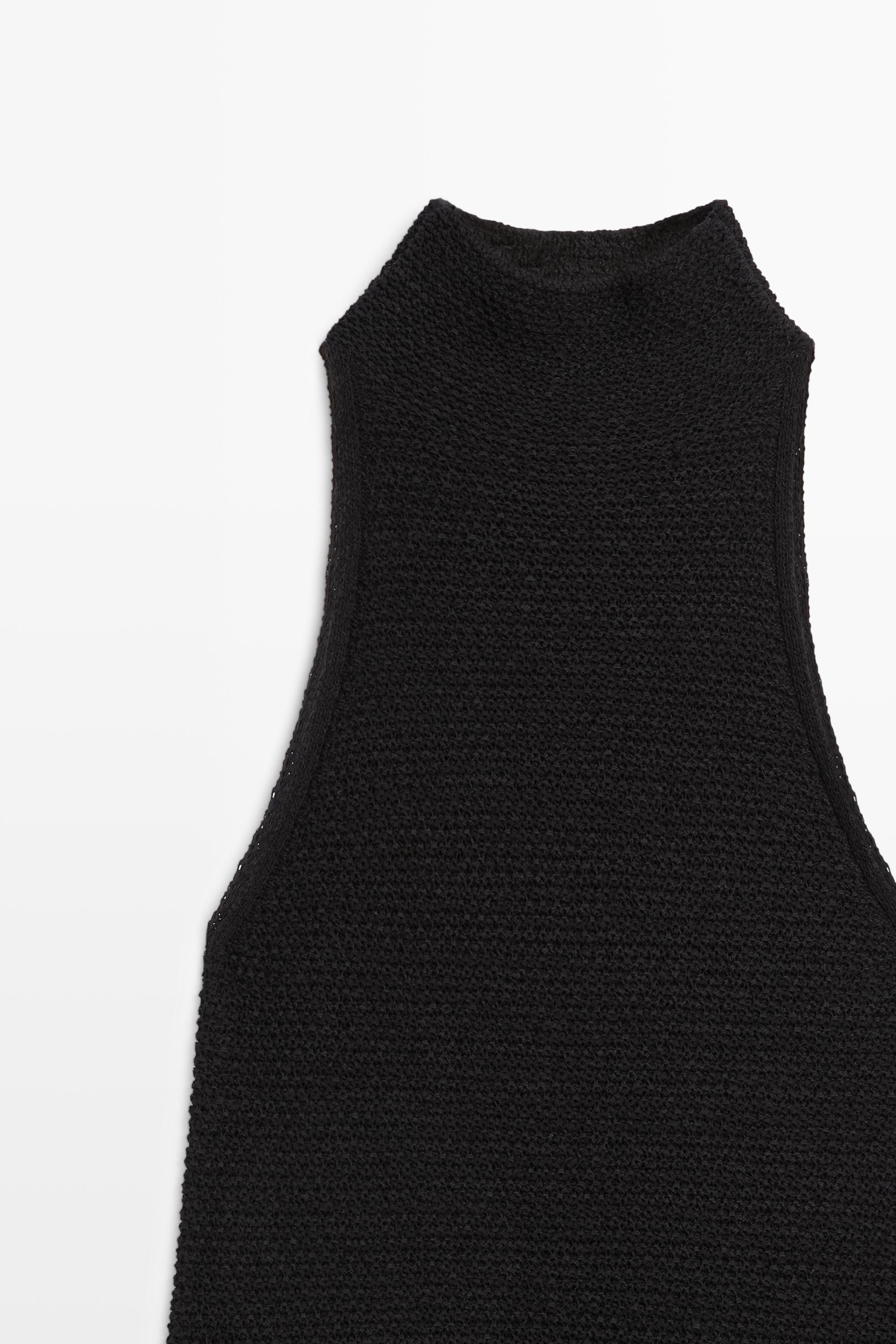 Combined midi dress — BLACK
