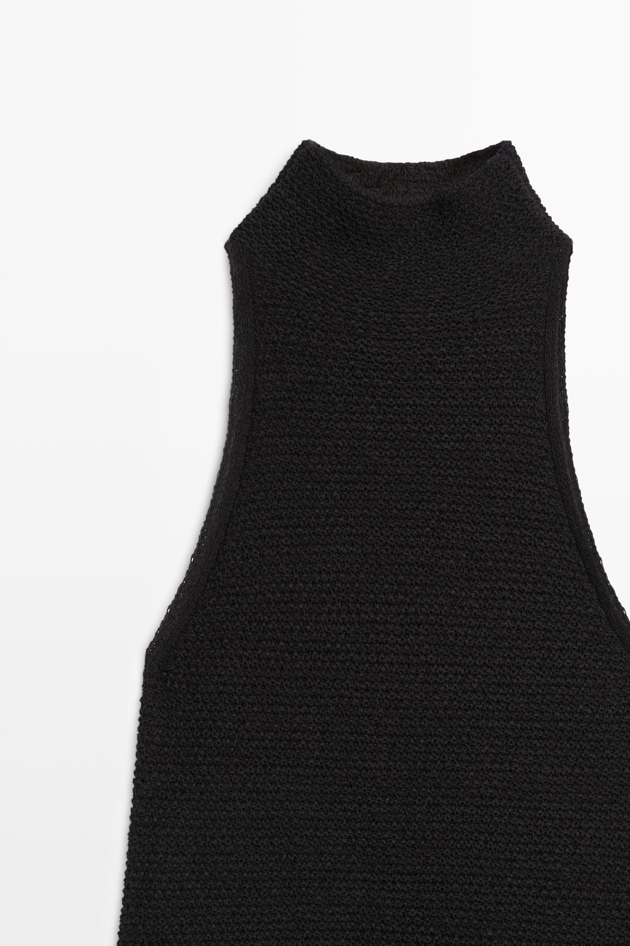 Combined midi dress — BLACK