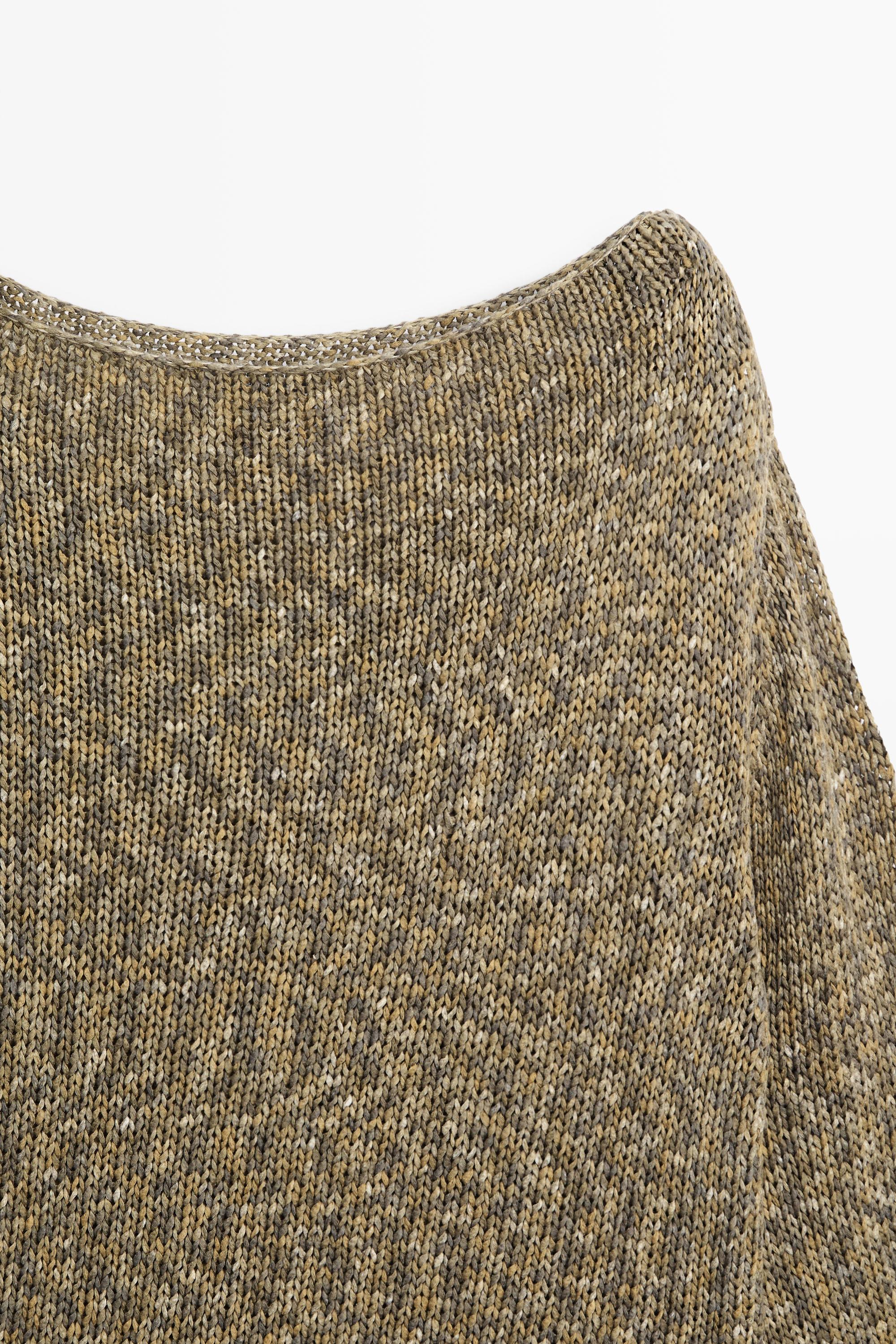Cotton boat neck sweater — GREEN