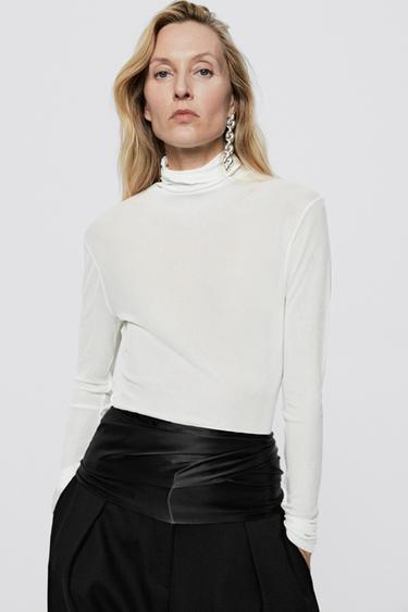 100% silk funnel neck T-shirt - LIMITED EDITION — WHITE 2