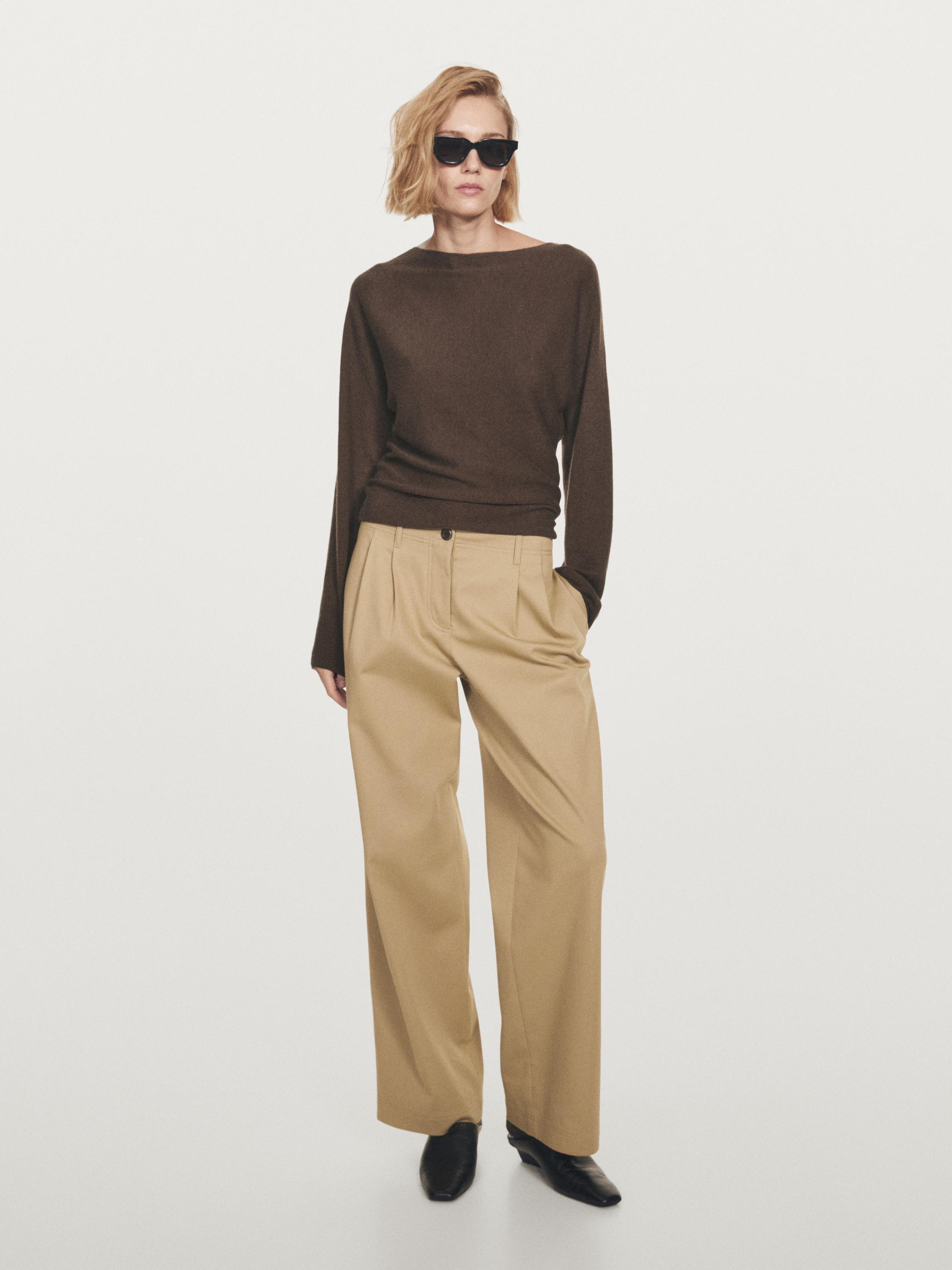 Jersey punto cuello barco · Crudo, Vainilla, Celeste, Verde Claro, Marrón · Jerséis | Massimo Dutti