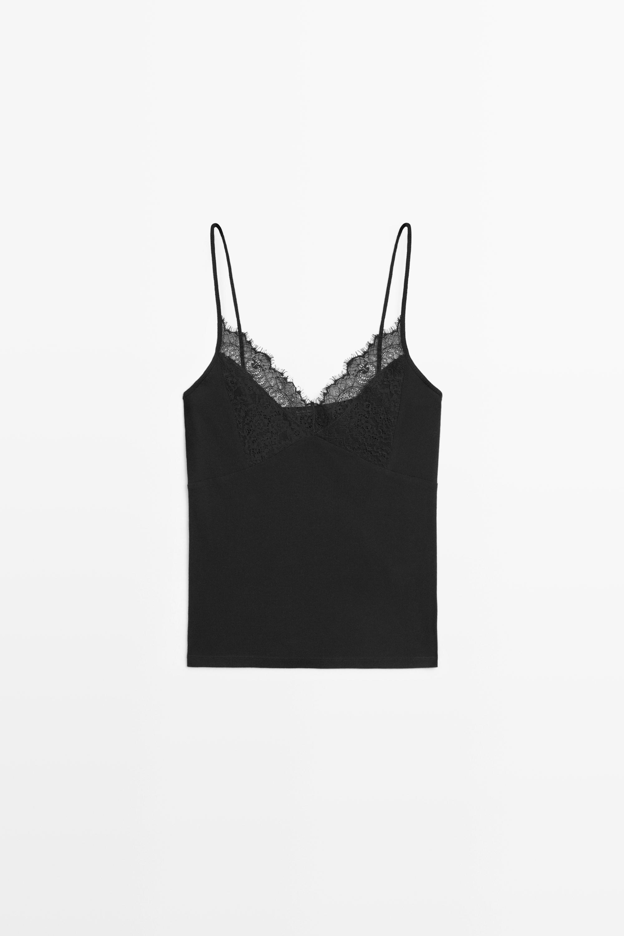 Strappy top with lace detail