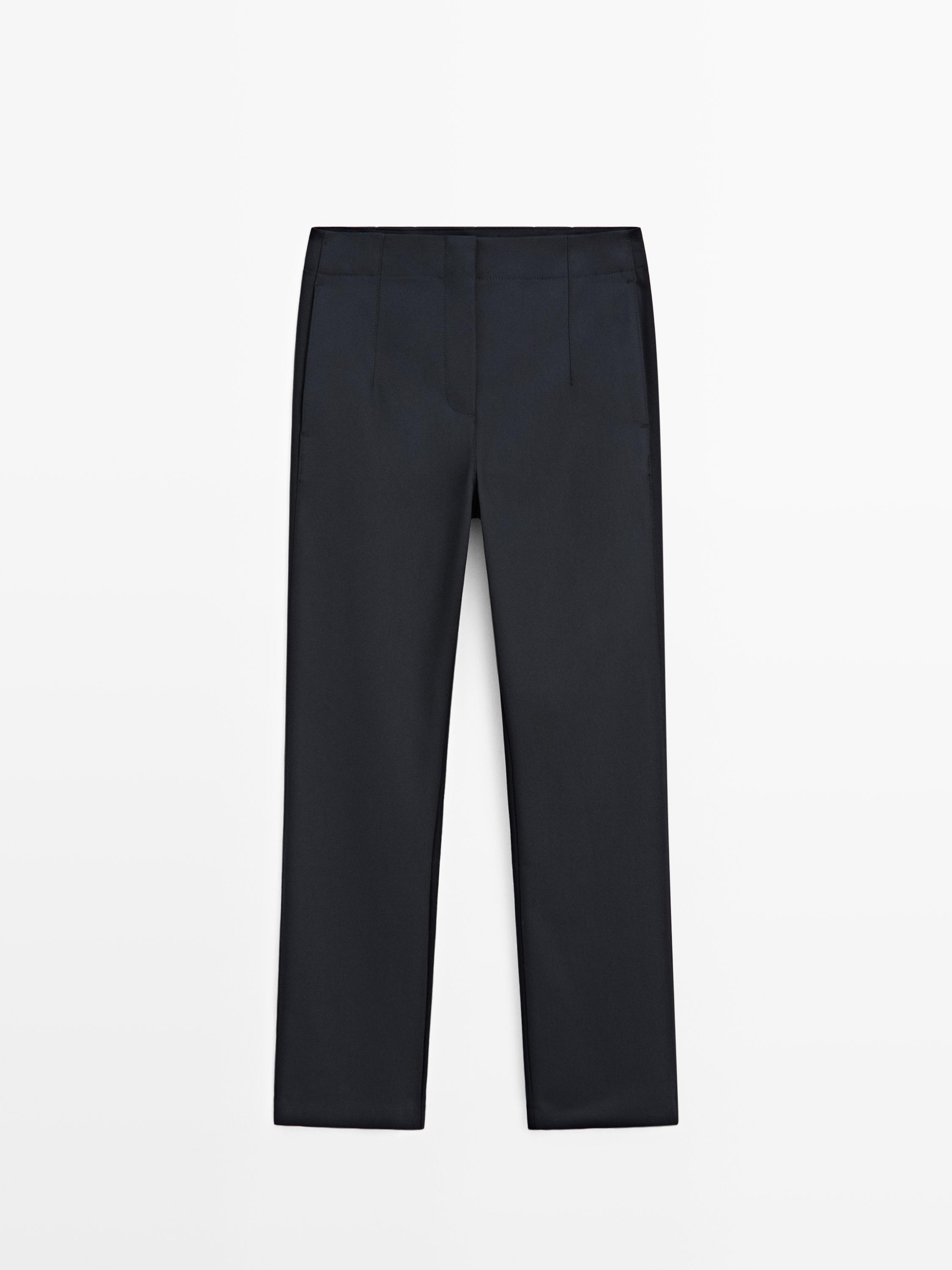 Technical cotton blend trousers