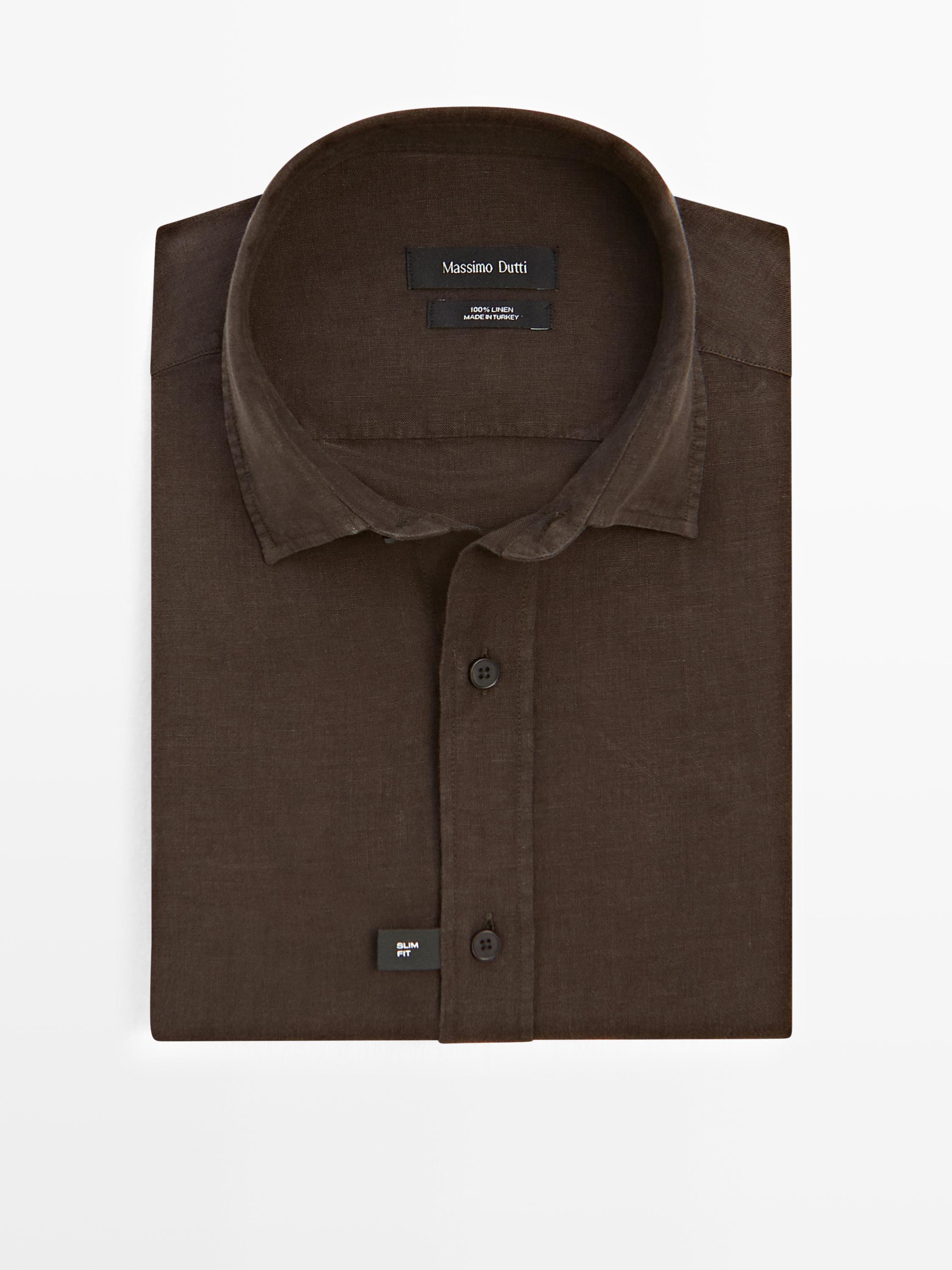 100% linen slim fit shirt