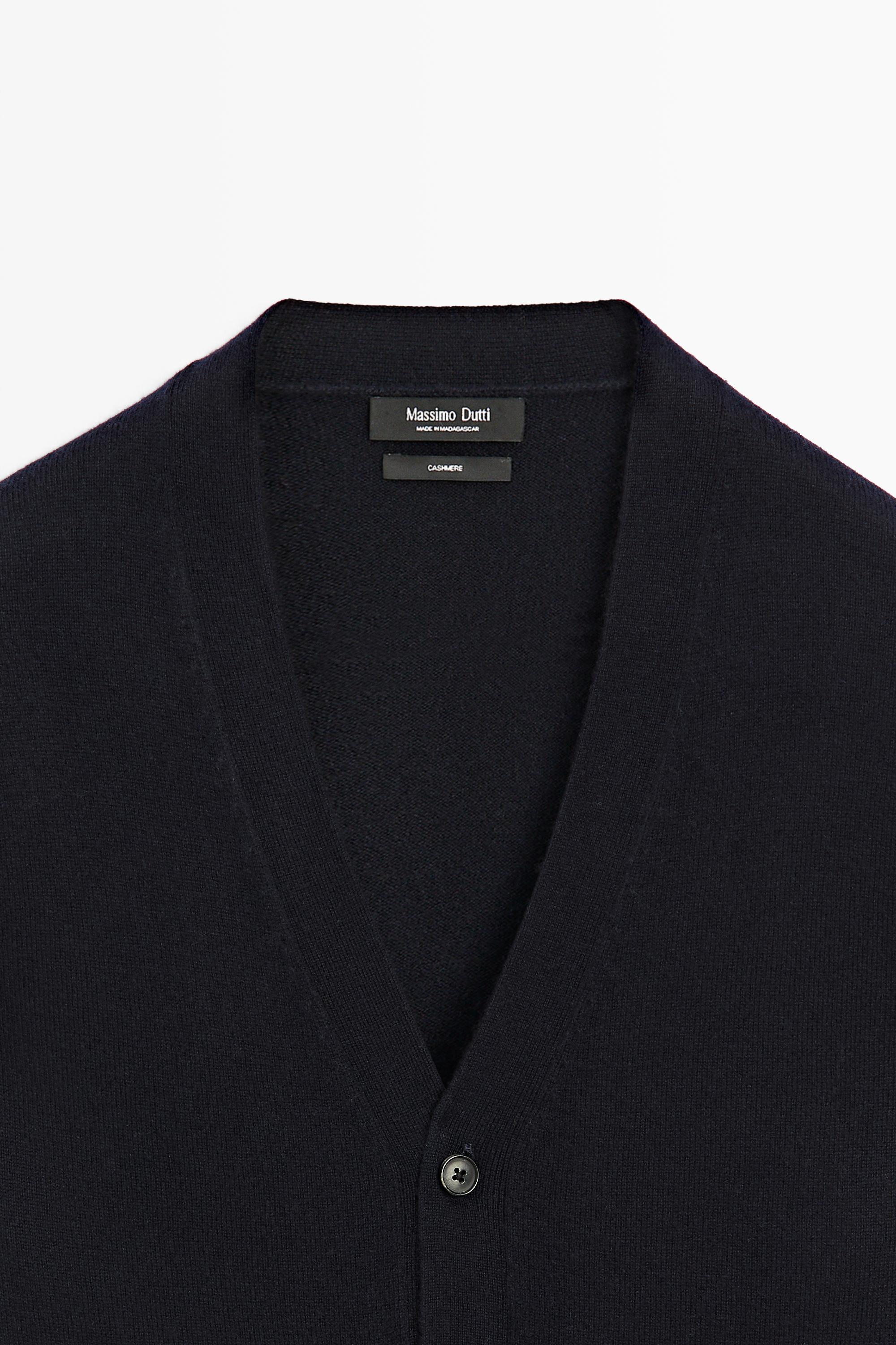 Massimo Dutti %100 kaşmir düğmeli triko hırka görsel 2