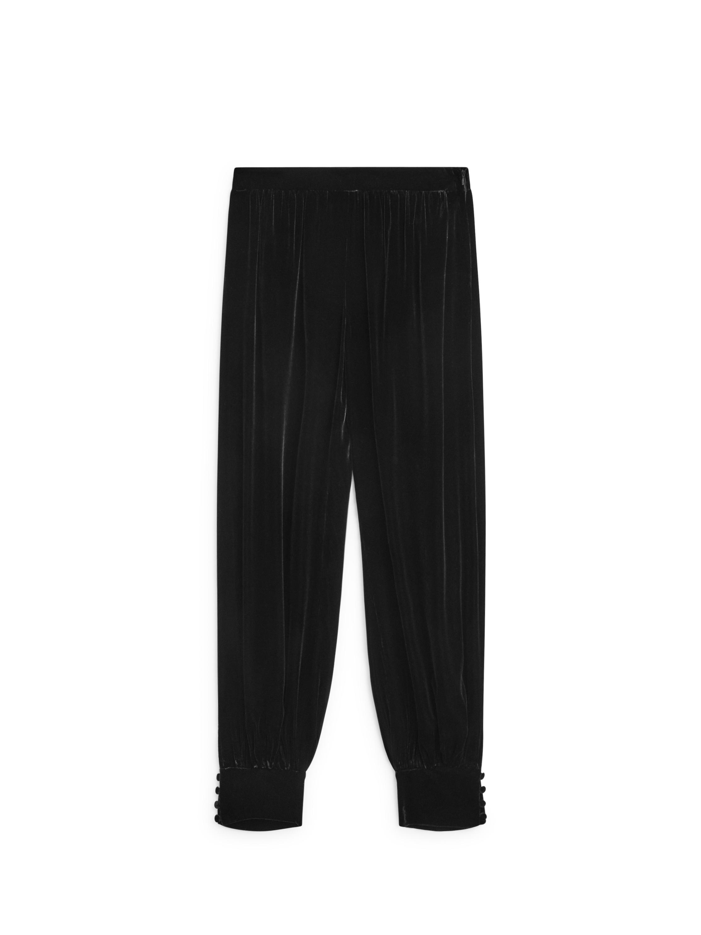 Velvet sarouel trousers - STUDIO — BLACK