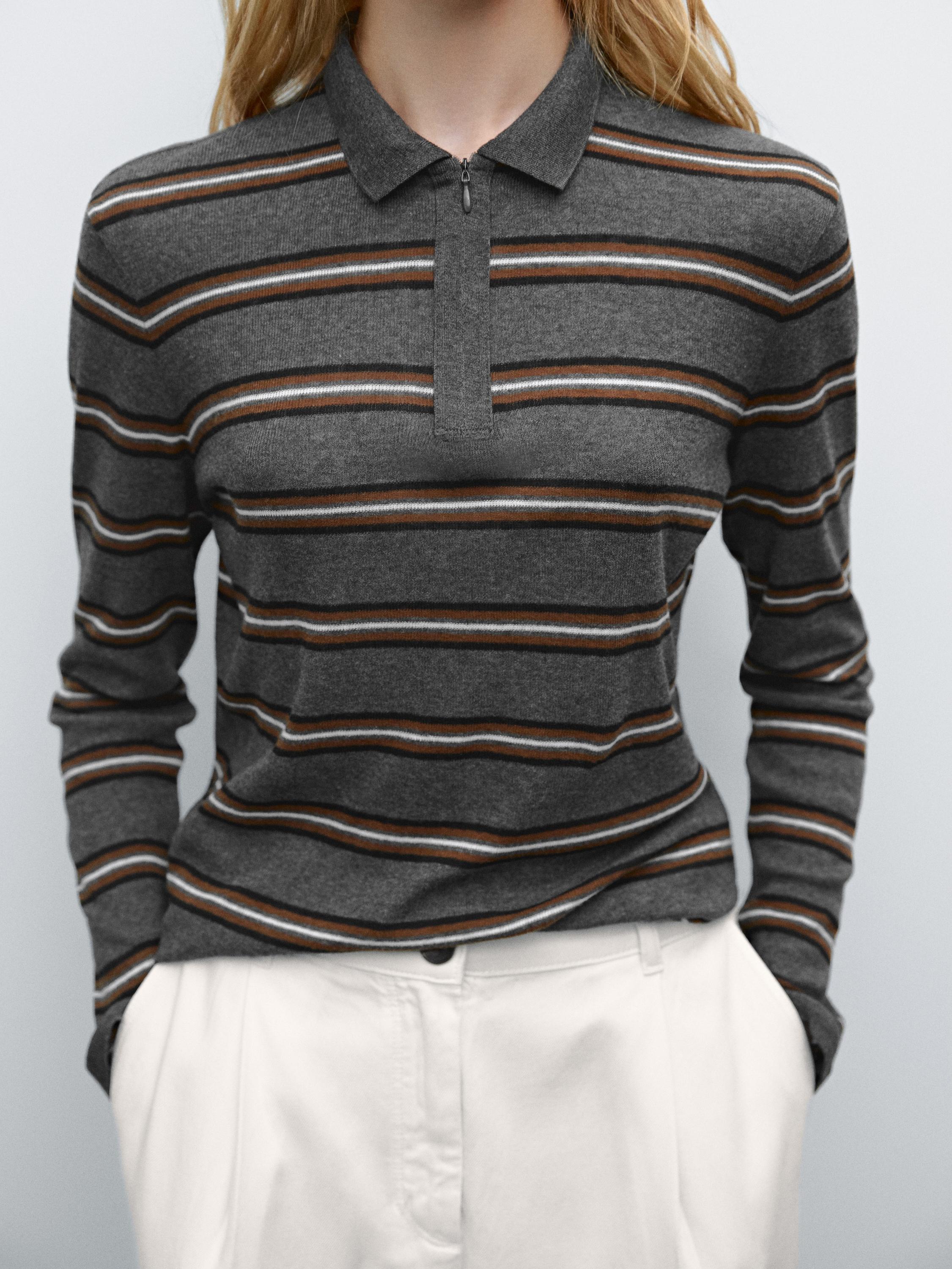 Jersey punto cuello polo rayas
