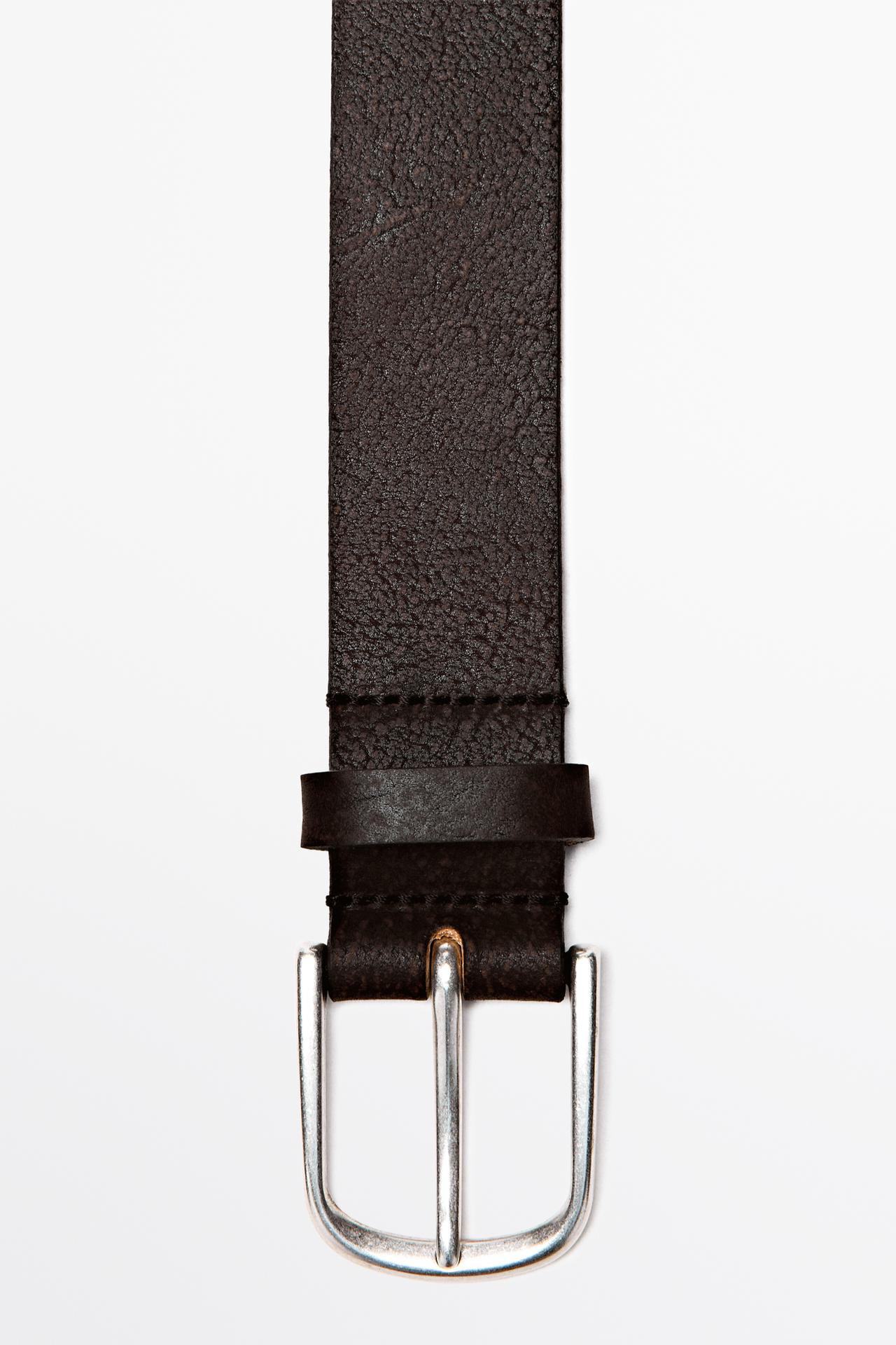 Distressed nappa leather belt — BROWN