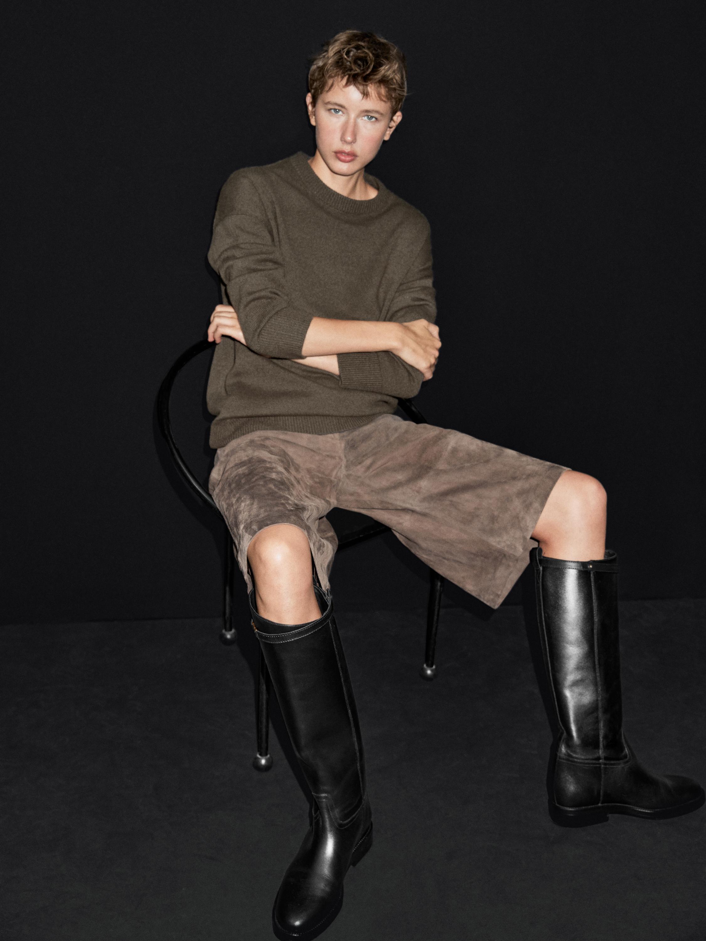 100% cashmere oversize knit sweater