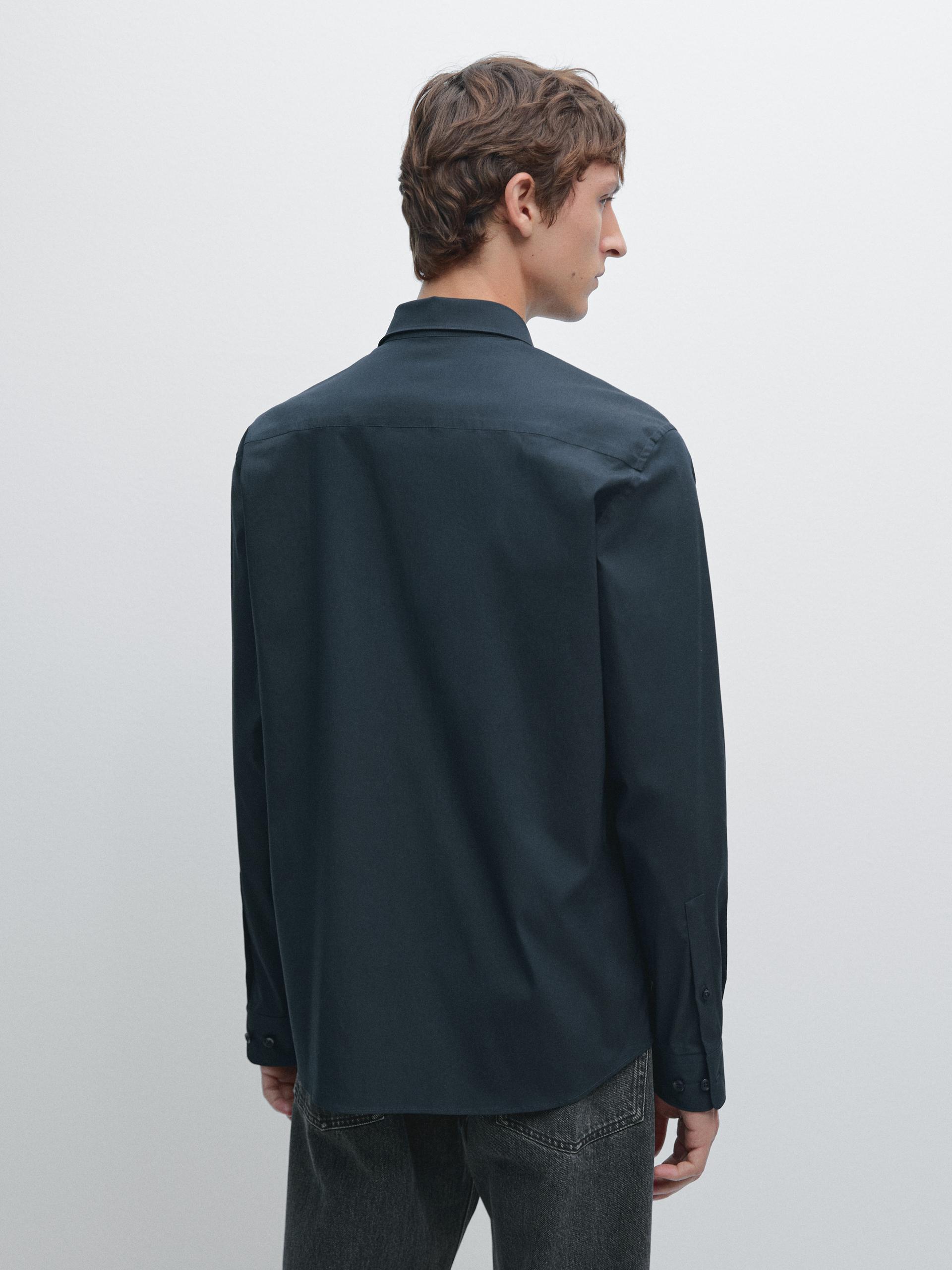 Chemise Slim Fit Stretch - Bleu - M - Massimo Dutti - Homme