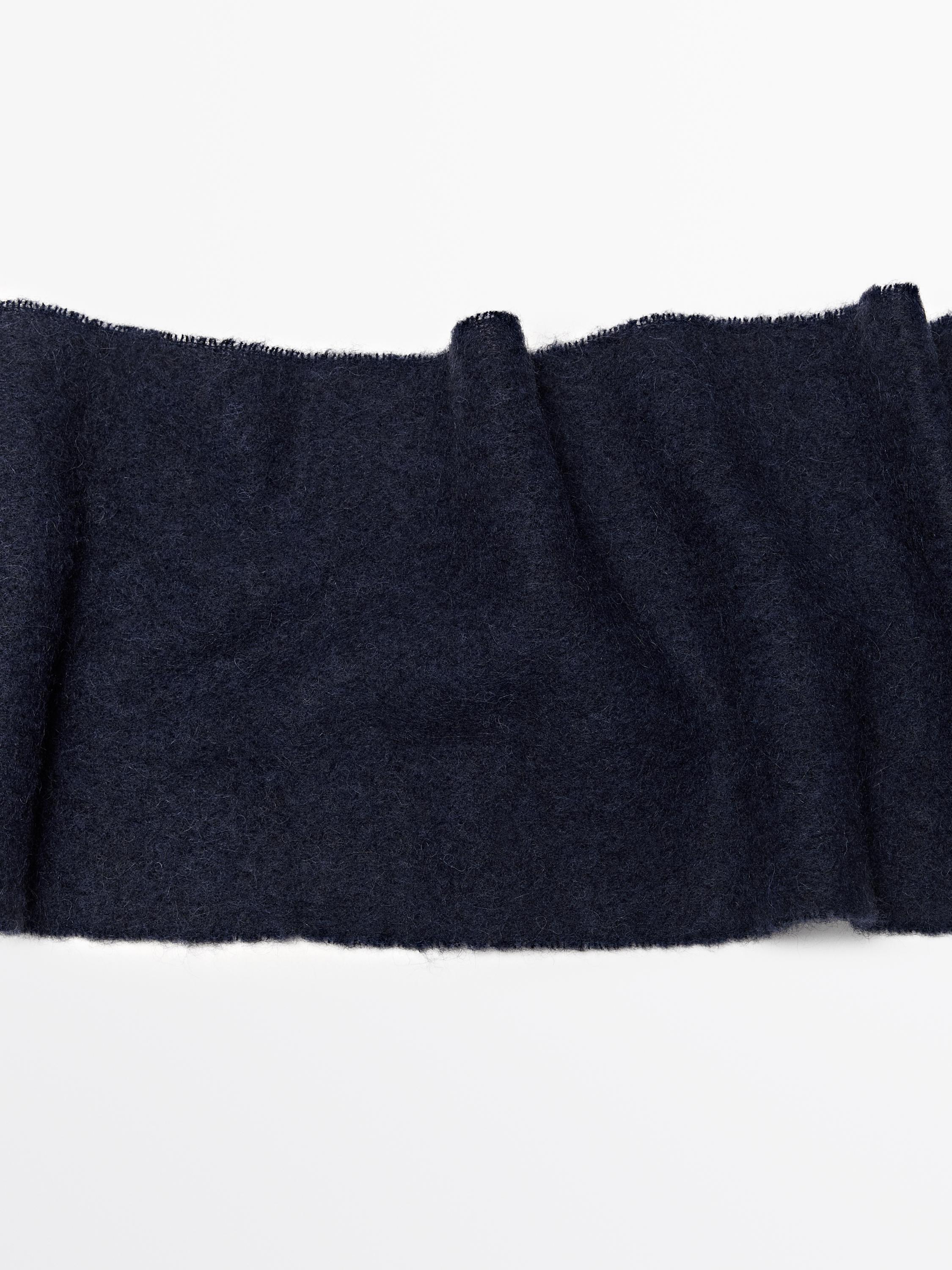 Fringed alpaca and wool blend scarf