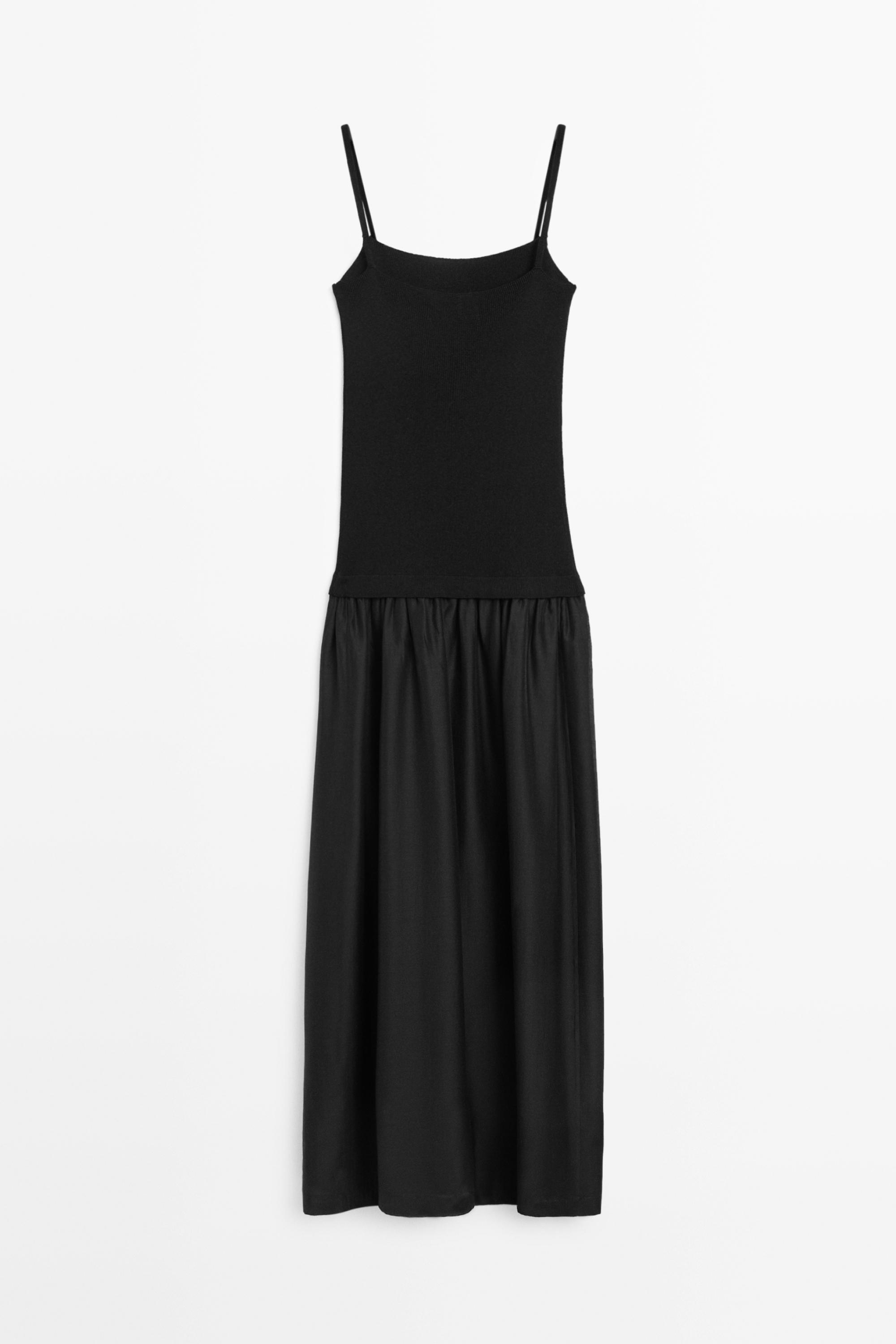 Vestido midi combinado tirantes