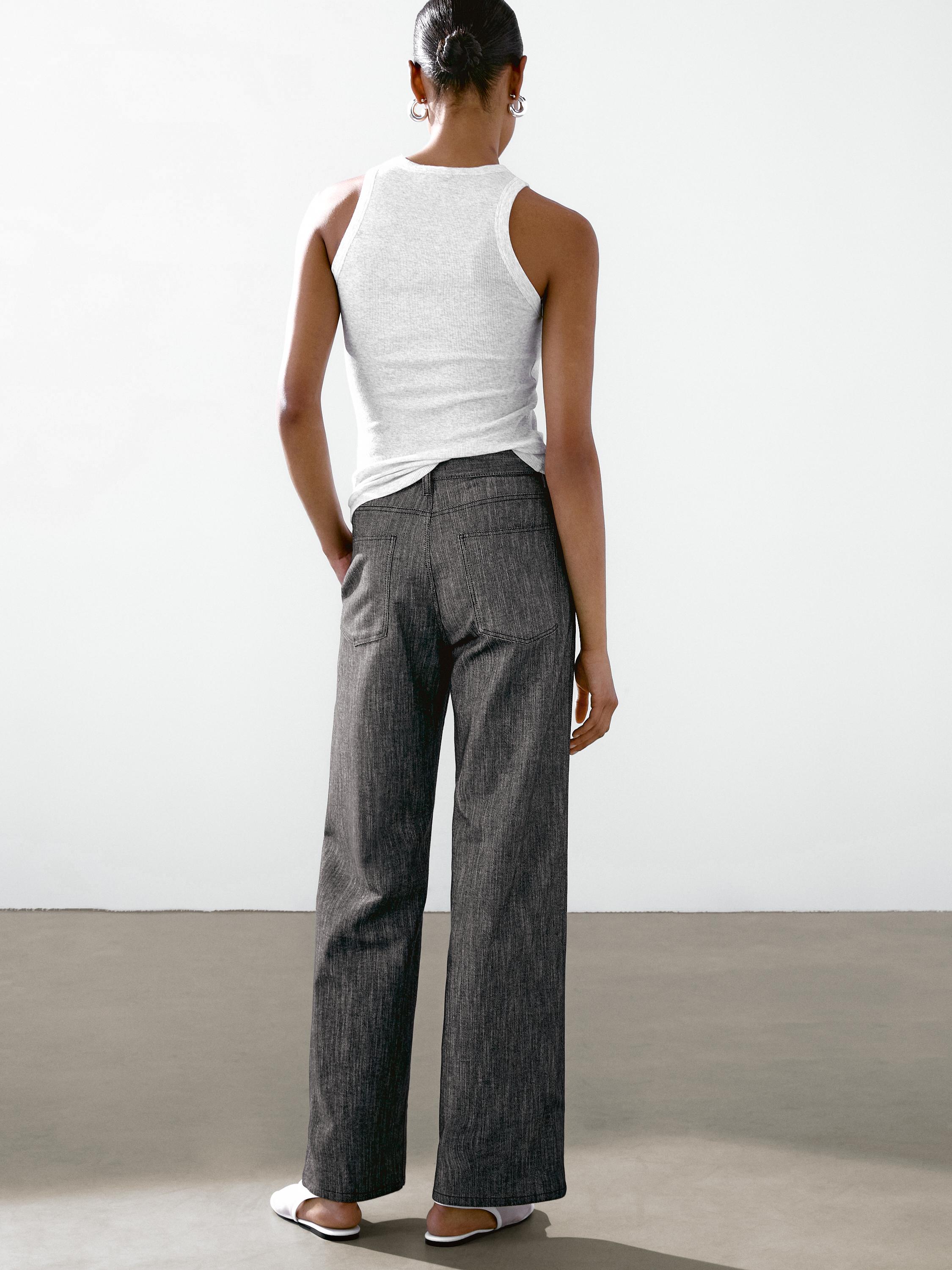 Cotton blend denim trousers