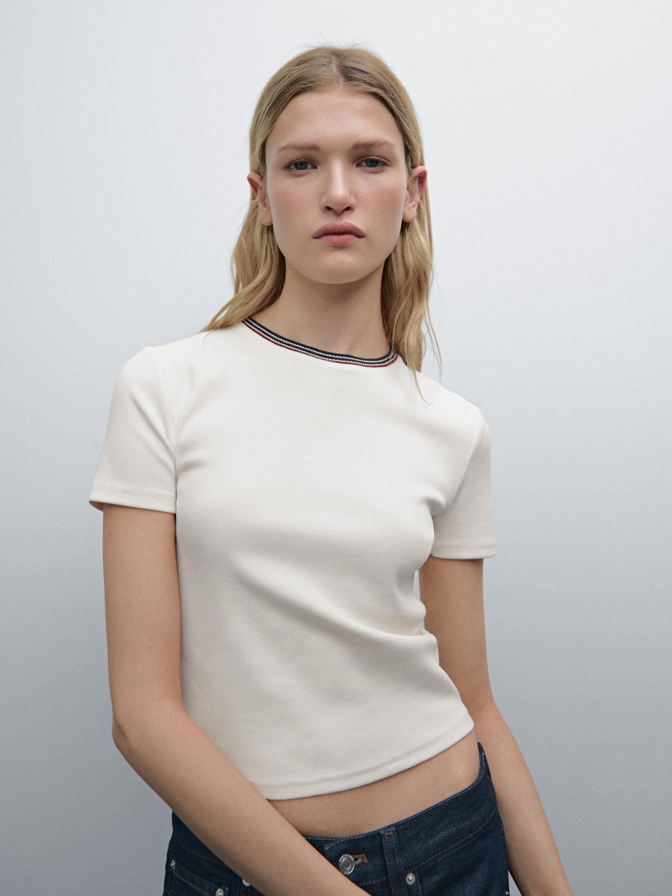 Ribbed short sleeve T-shirt