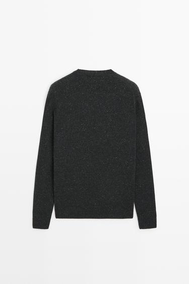 Heathered wool knit sweater — CHARCOAL 6