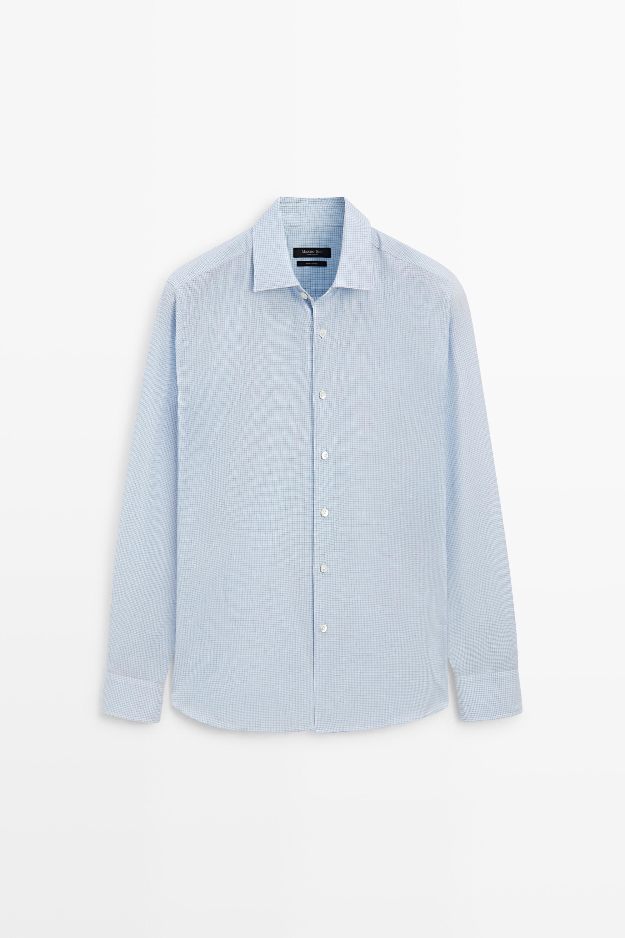 Camisa regular fit de quadre vichy 100% cotó