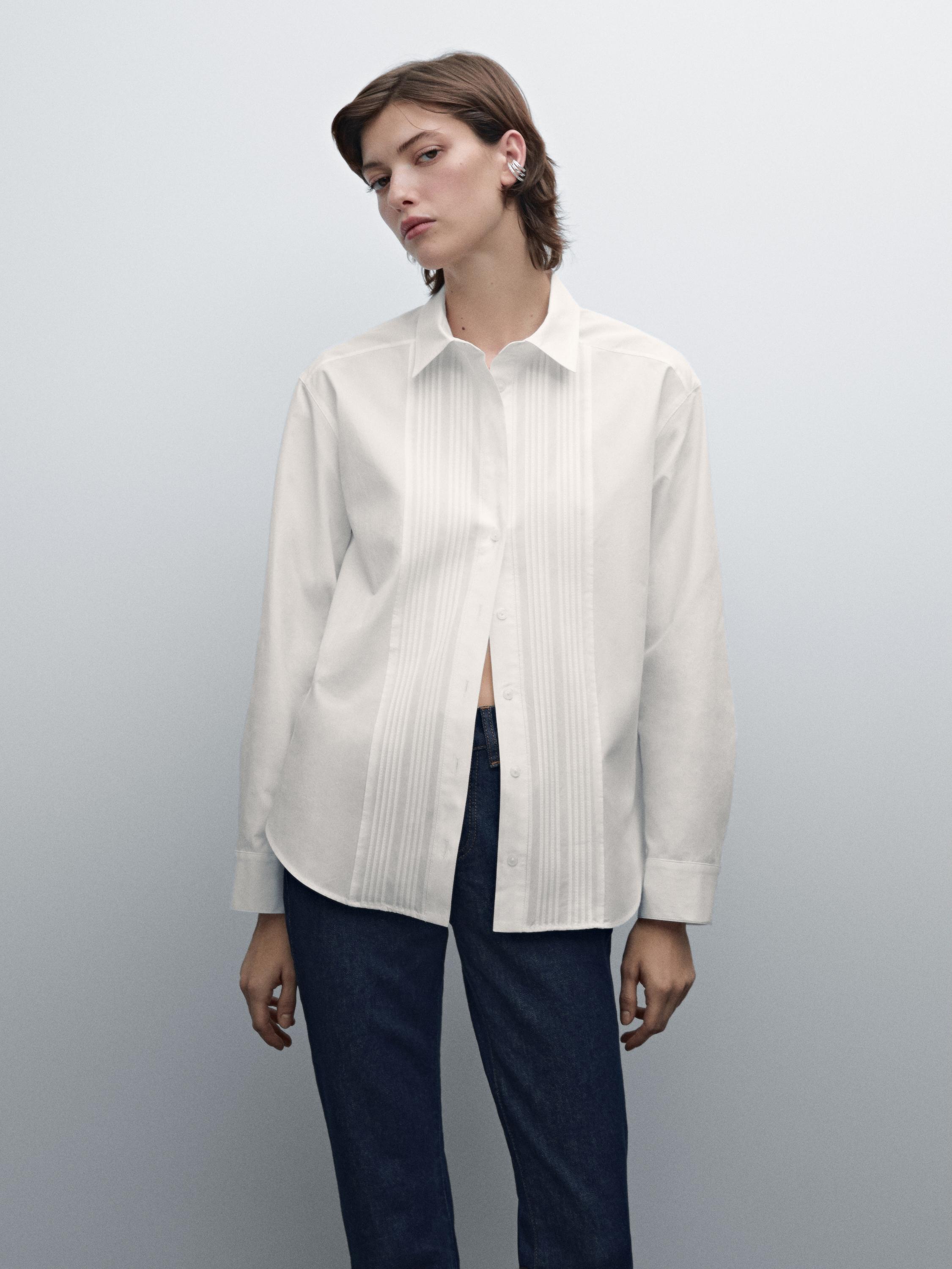 Camisa jaretas finas 100% algodón