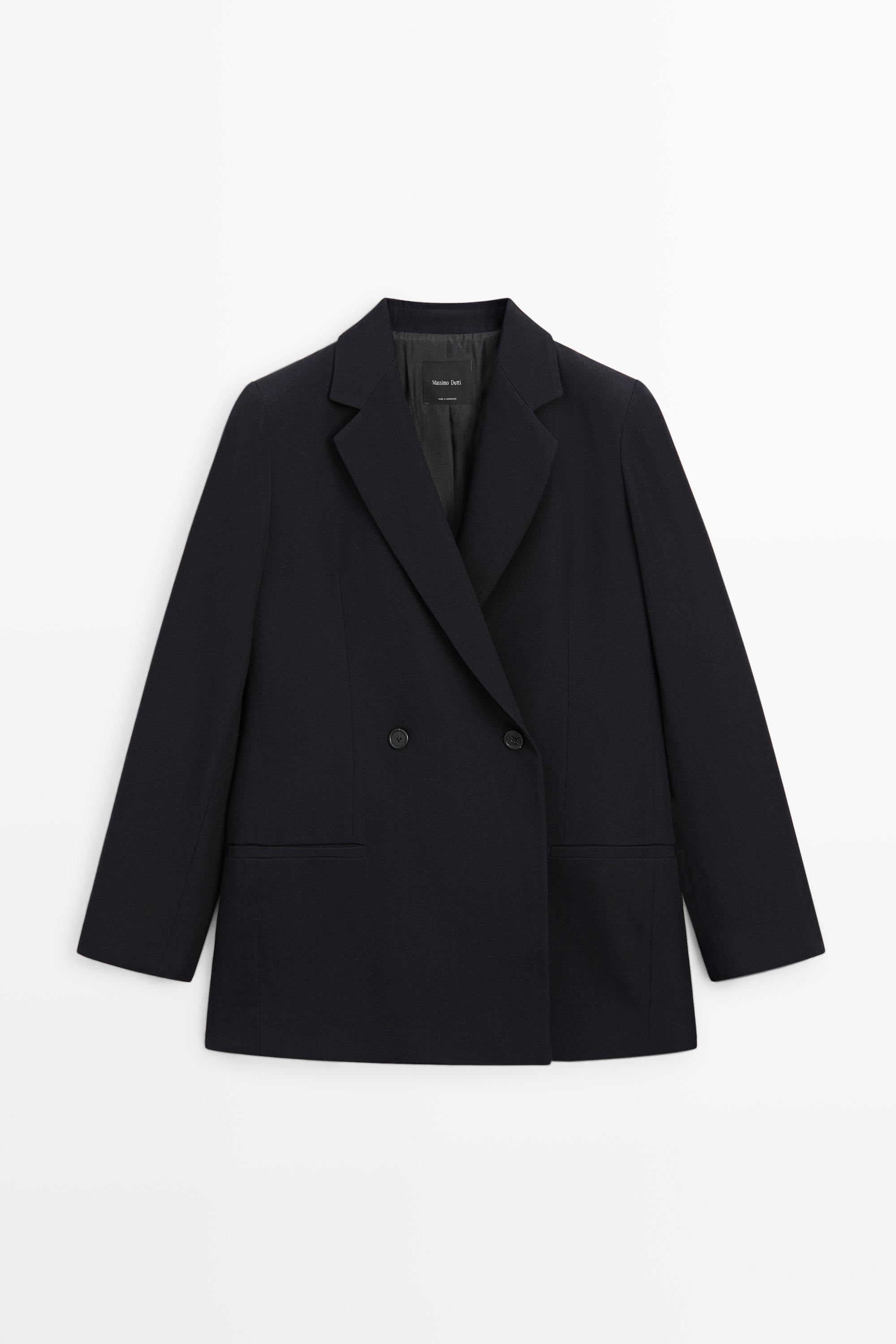Wool blend double-breasted blazer