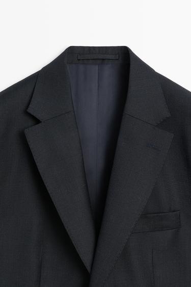 100% Wool Suit Blazer — NAVY BLUE 9
