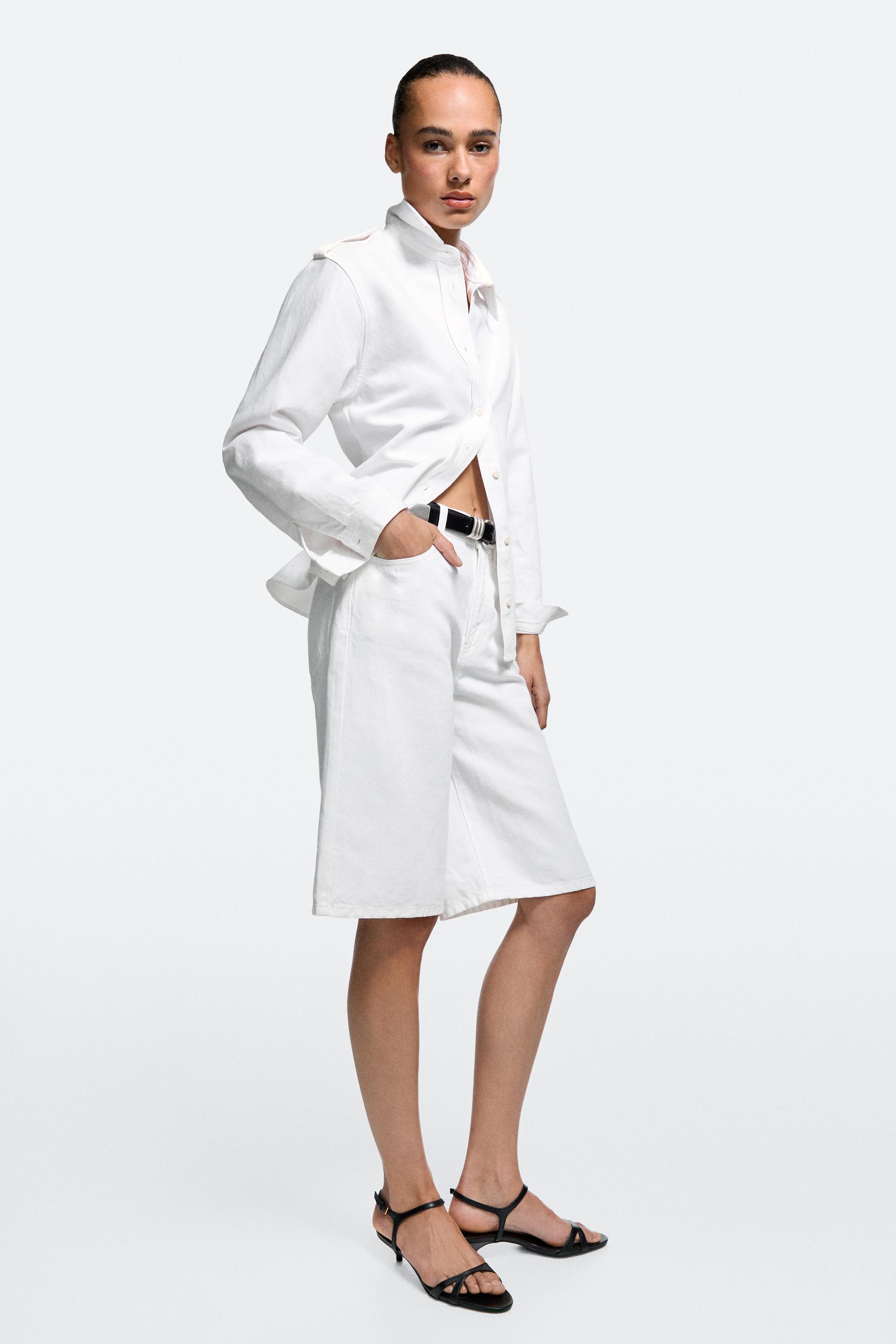 Flowing 100% linen shirt — WHITE