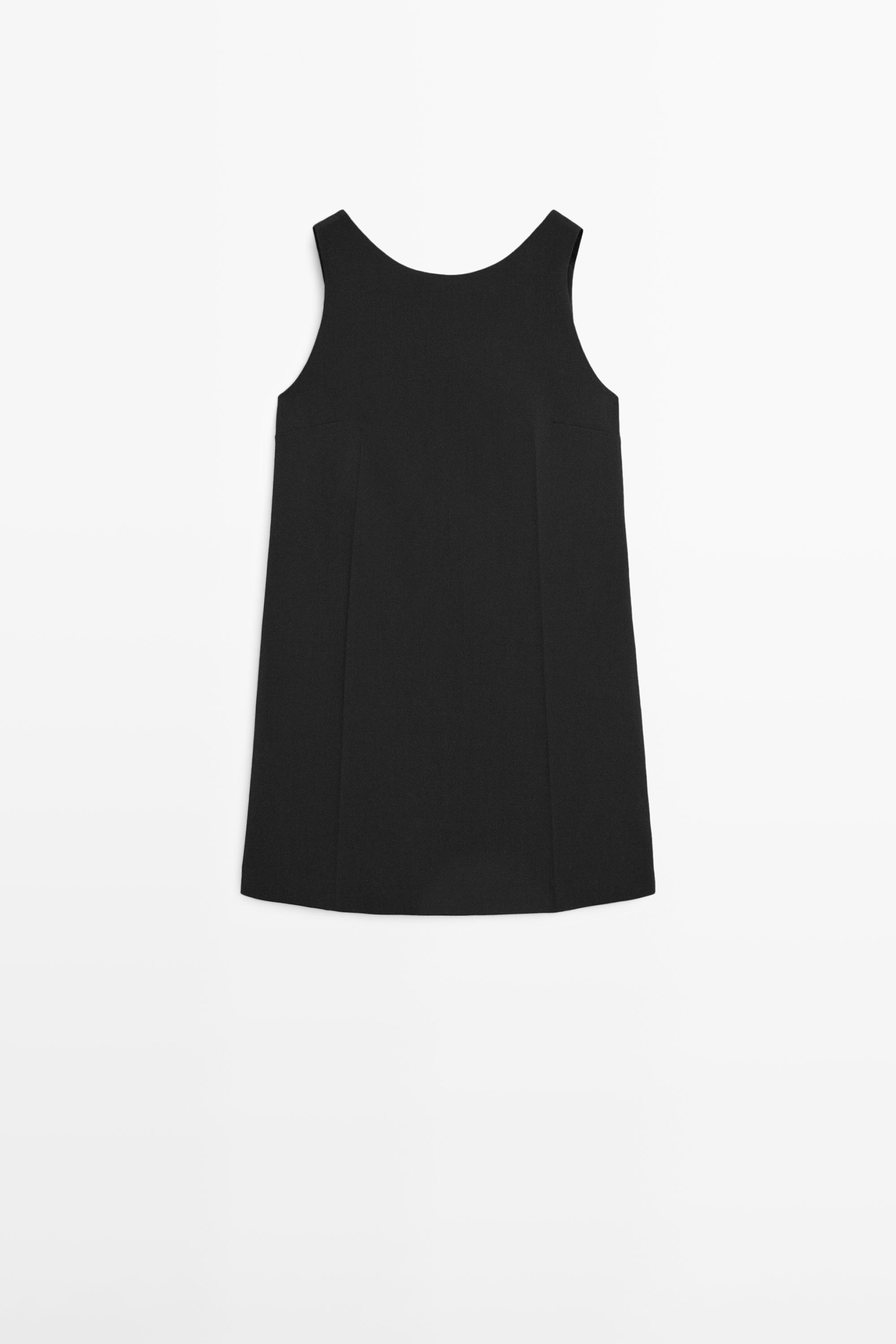 Wool blend mini dress — BLACK