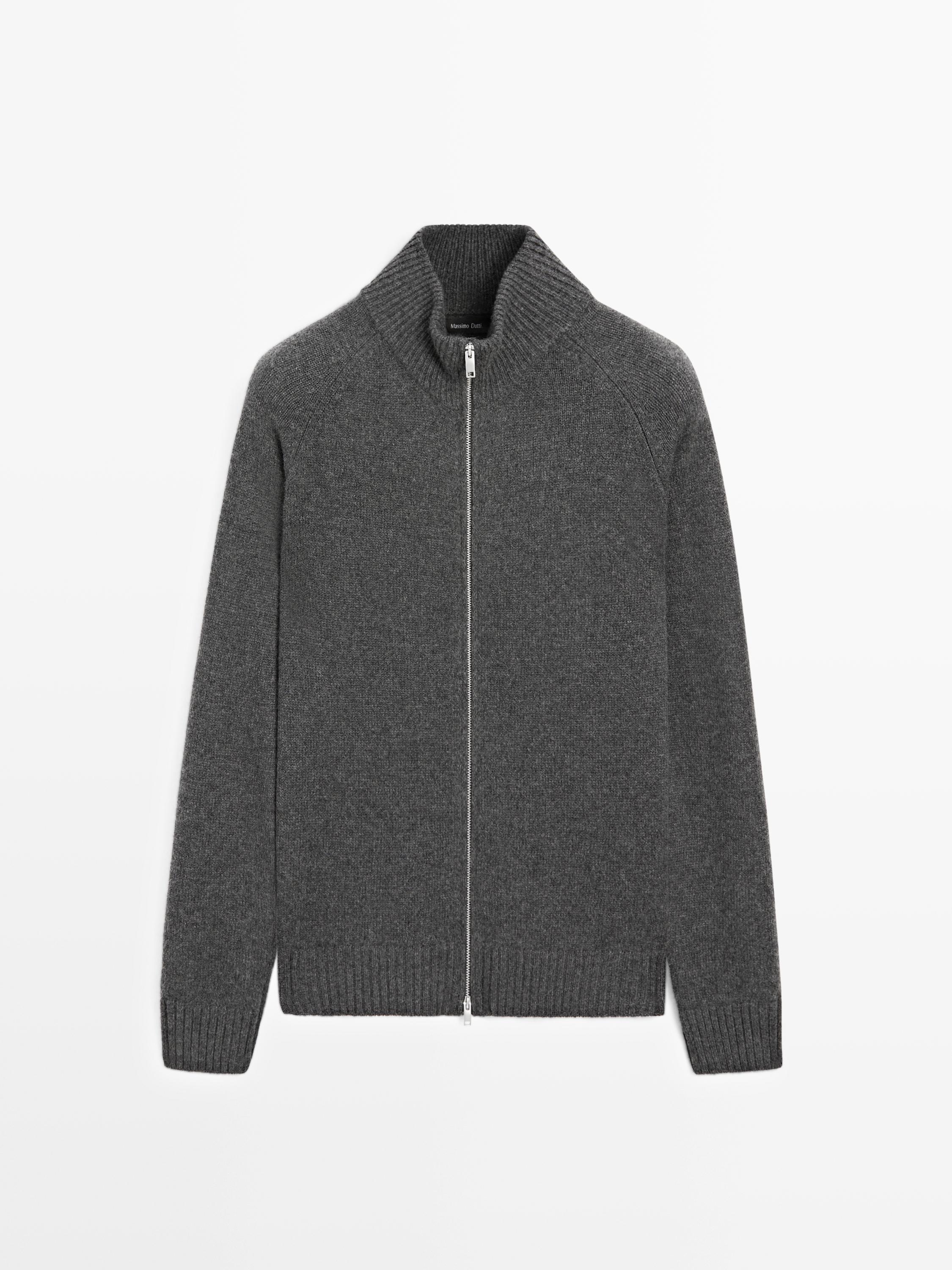 Cardigan en maille à fermeture Éclair à manches raglan 100&nbsp;% cachemire