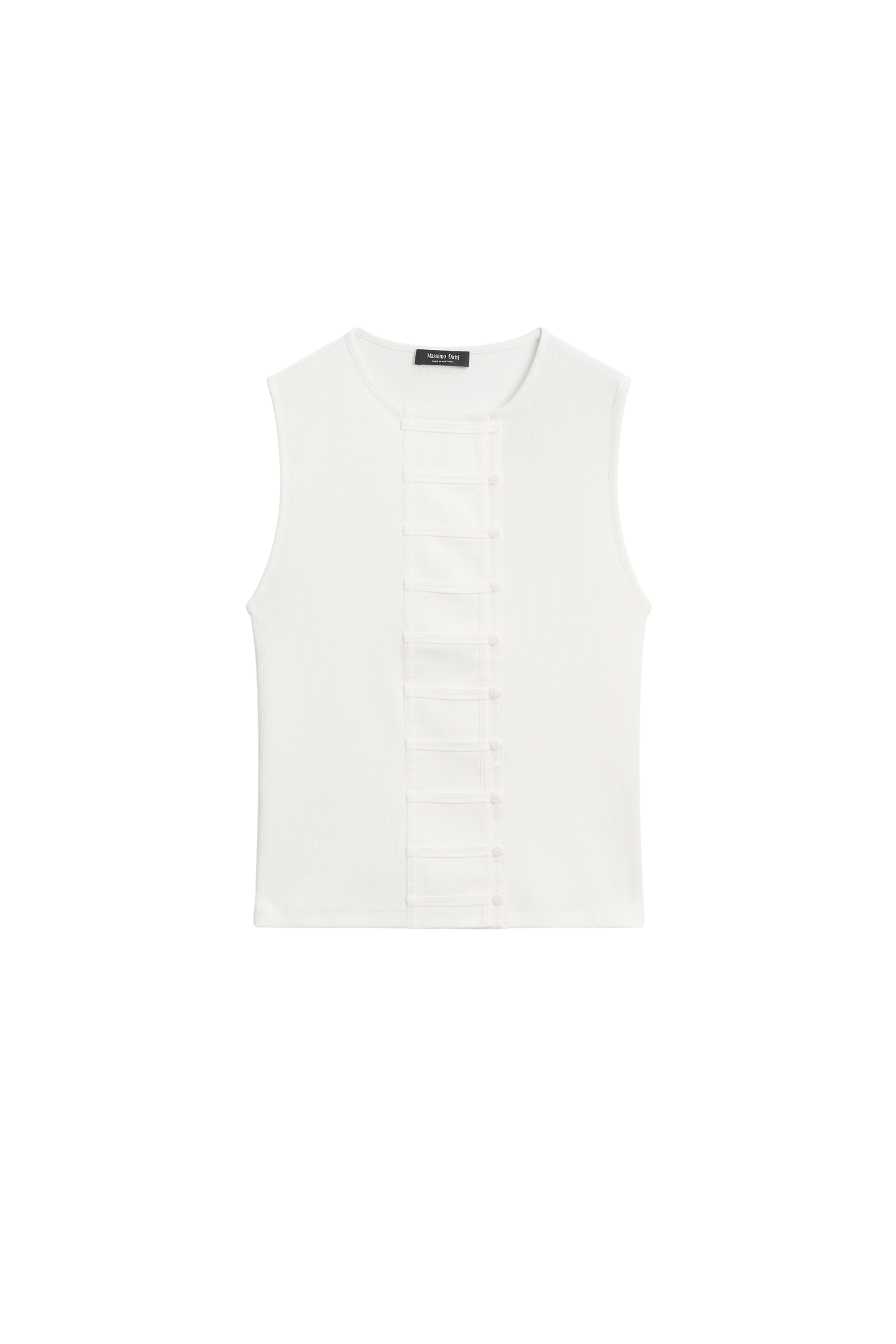 Massimo Dutti Düğme detaylı pamuk karışımlı t-shirt görsel 6