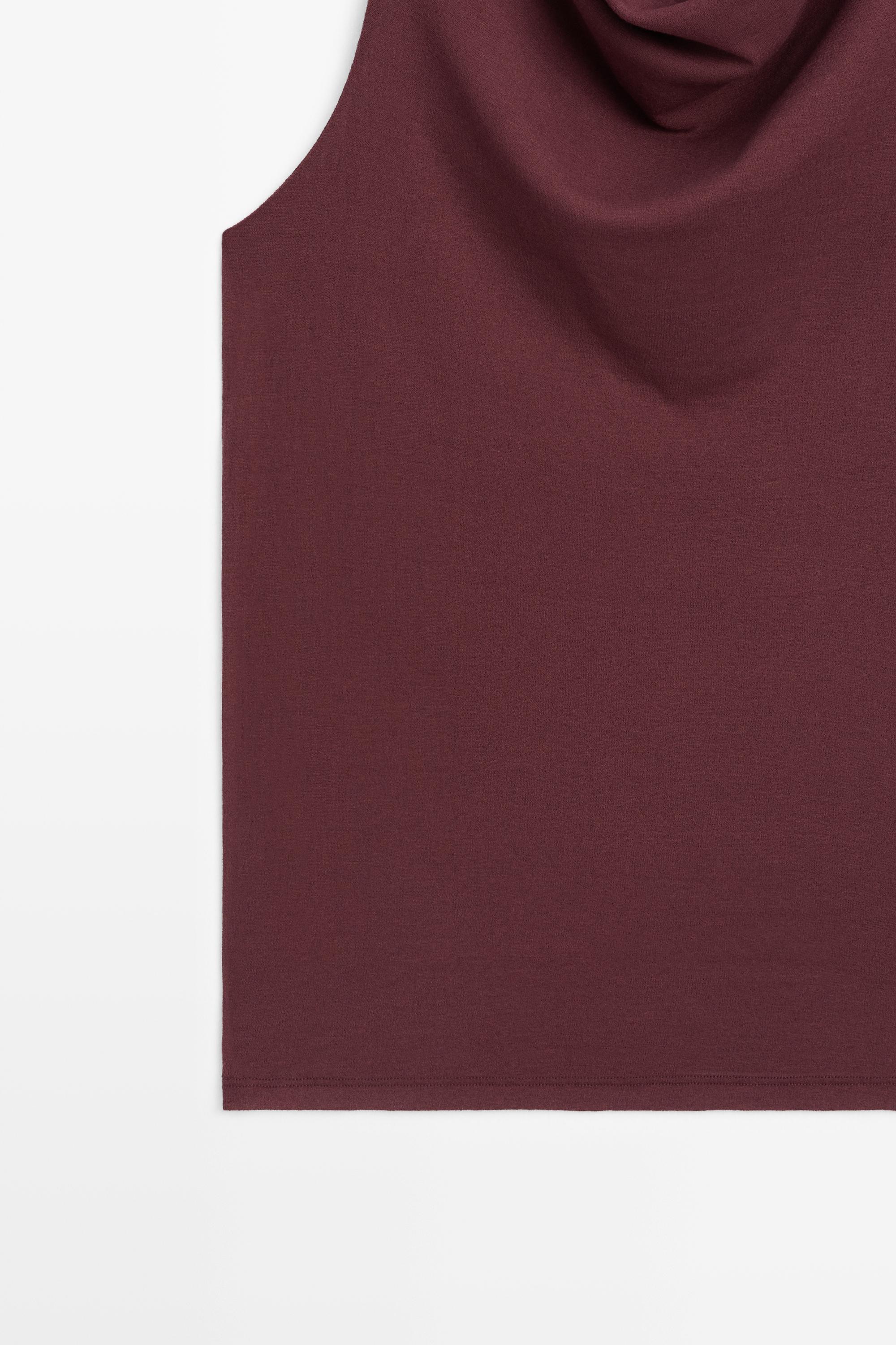100% cotton draped top — BURGUNDY